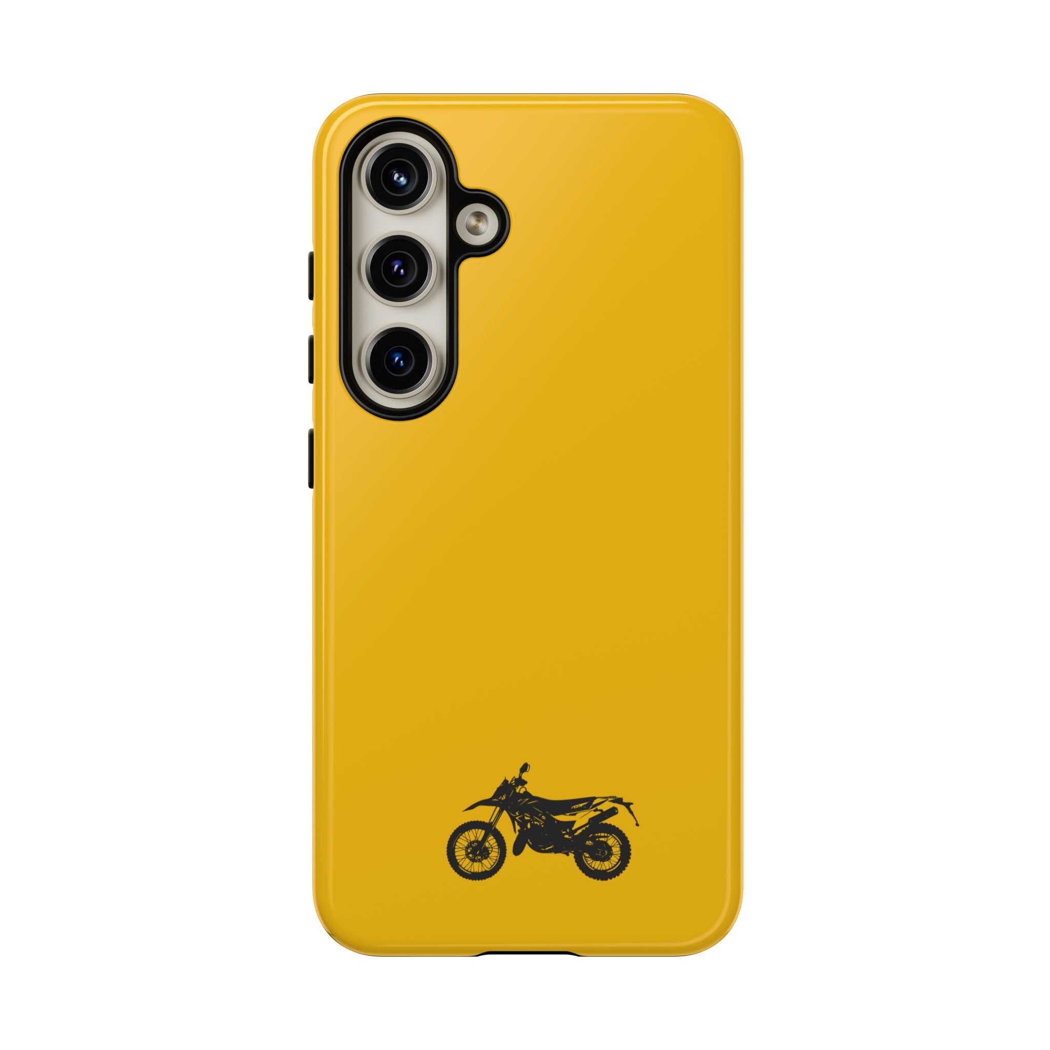 Motorcycle Phone Case, Tough Phone Cover, Gift for Bikers, Durable Tech Accessory, Yellow Motorcycle Design