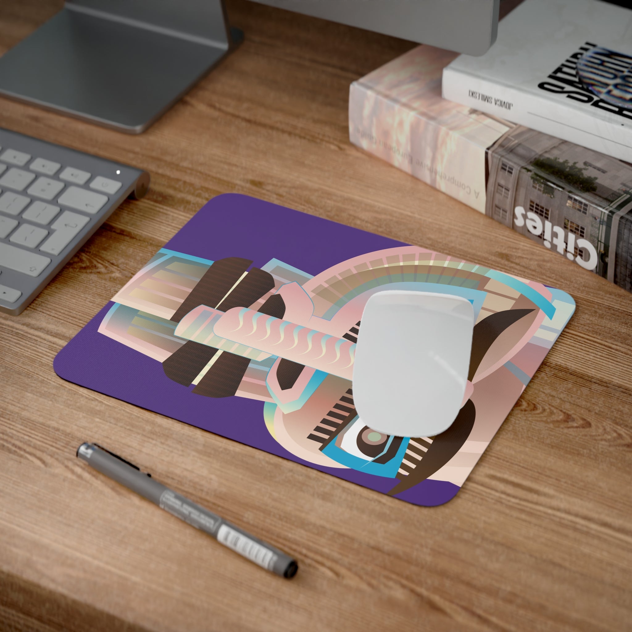Colorful Abstract Art Desk Mouse Pad, Office Decor, Gamer Gift, Artistic Mousepad, Unique Workspace Accessory