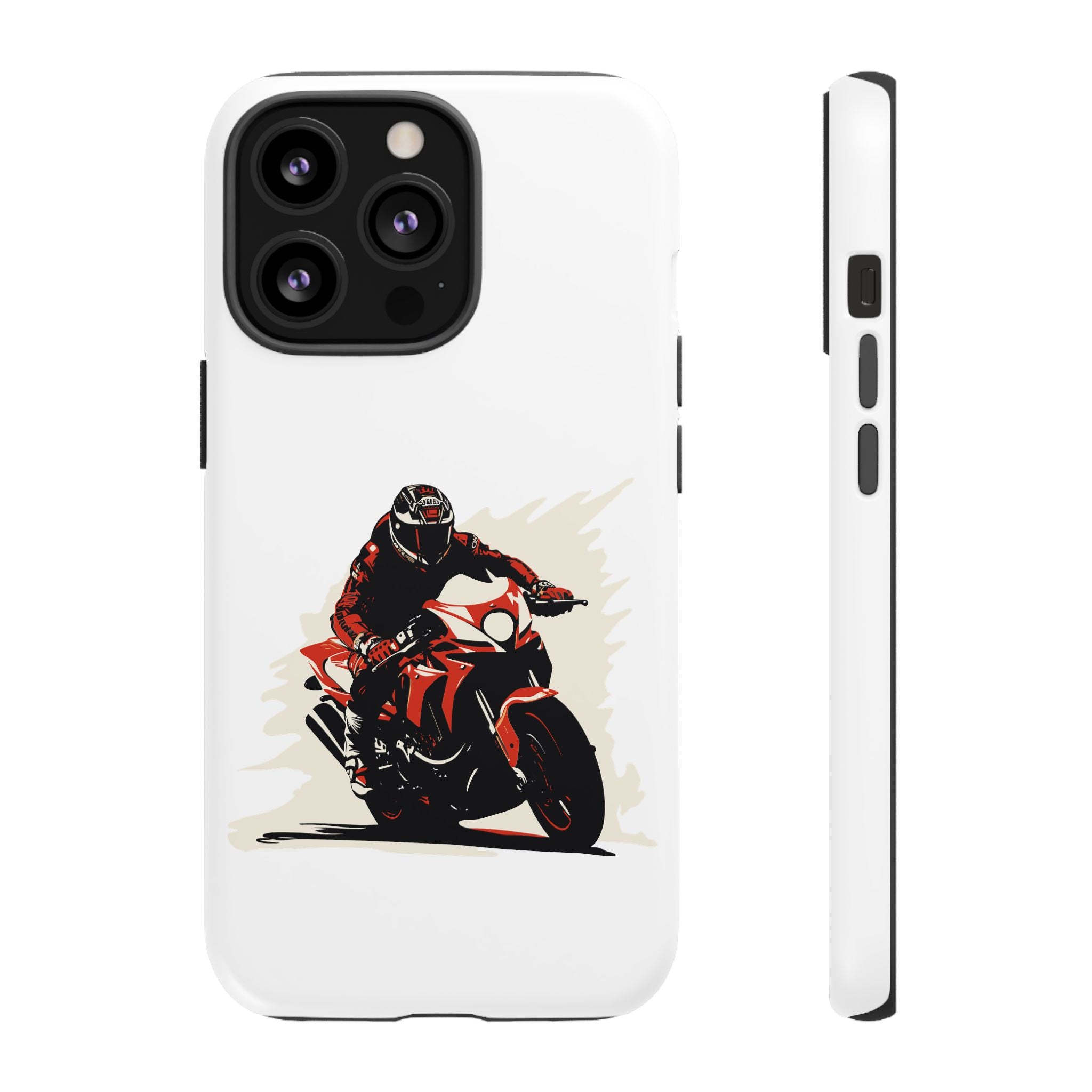 Motorcycle Phone Case, Tough Cases for Riders, Biker Accessory, Gifts for Motorcyclists, Red Bike Design