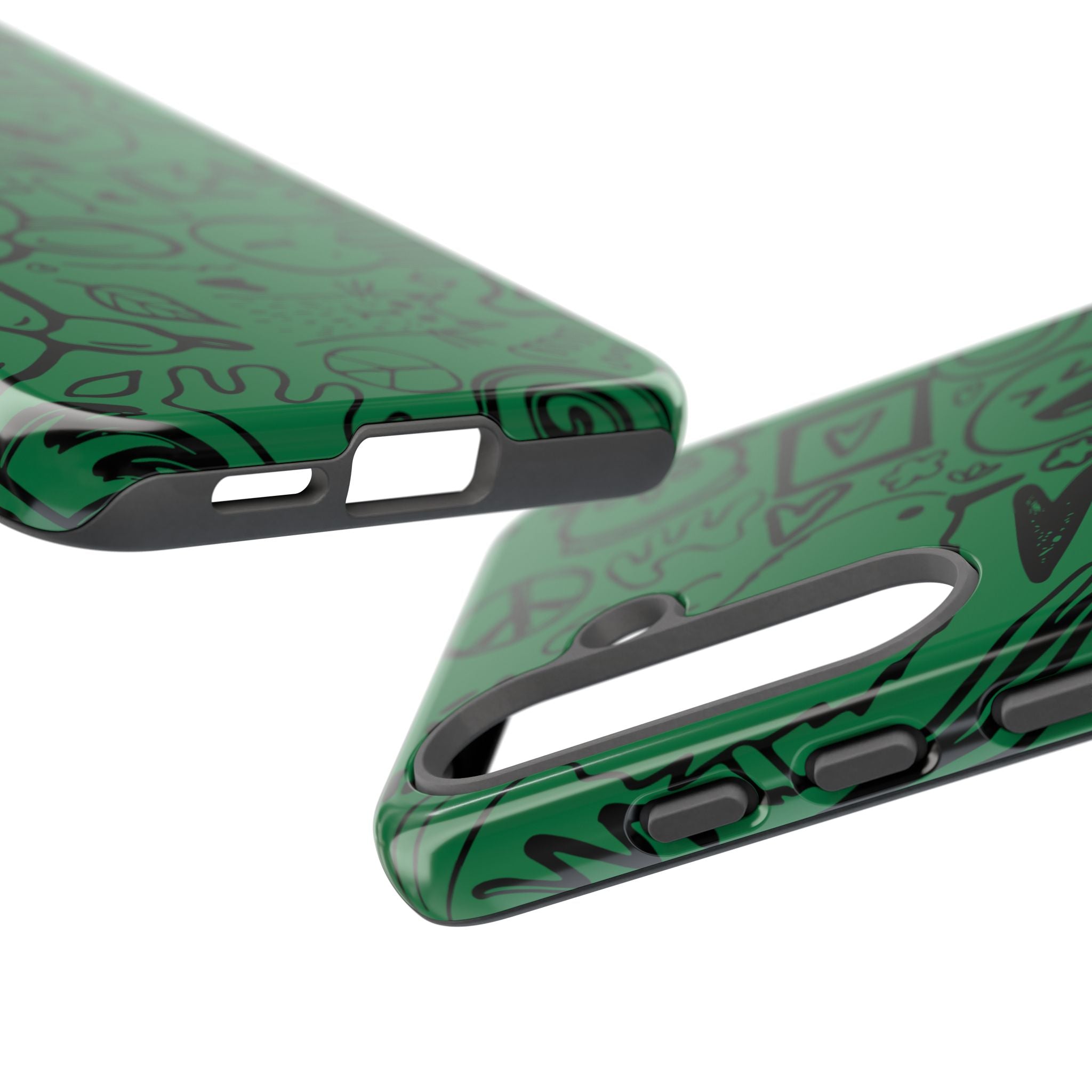Playful Phone Case, Vibrant Green Tough Case, Quirky Graphic Design, Unique Gift for Kids, Fun Accessories, Christmas, Birthday