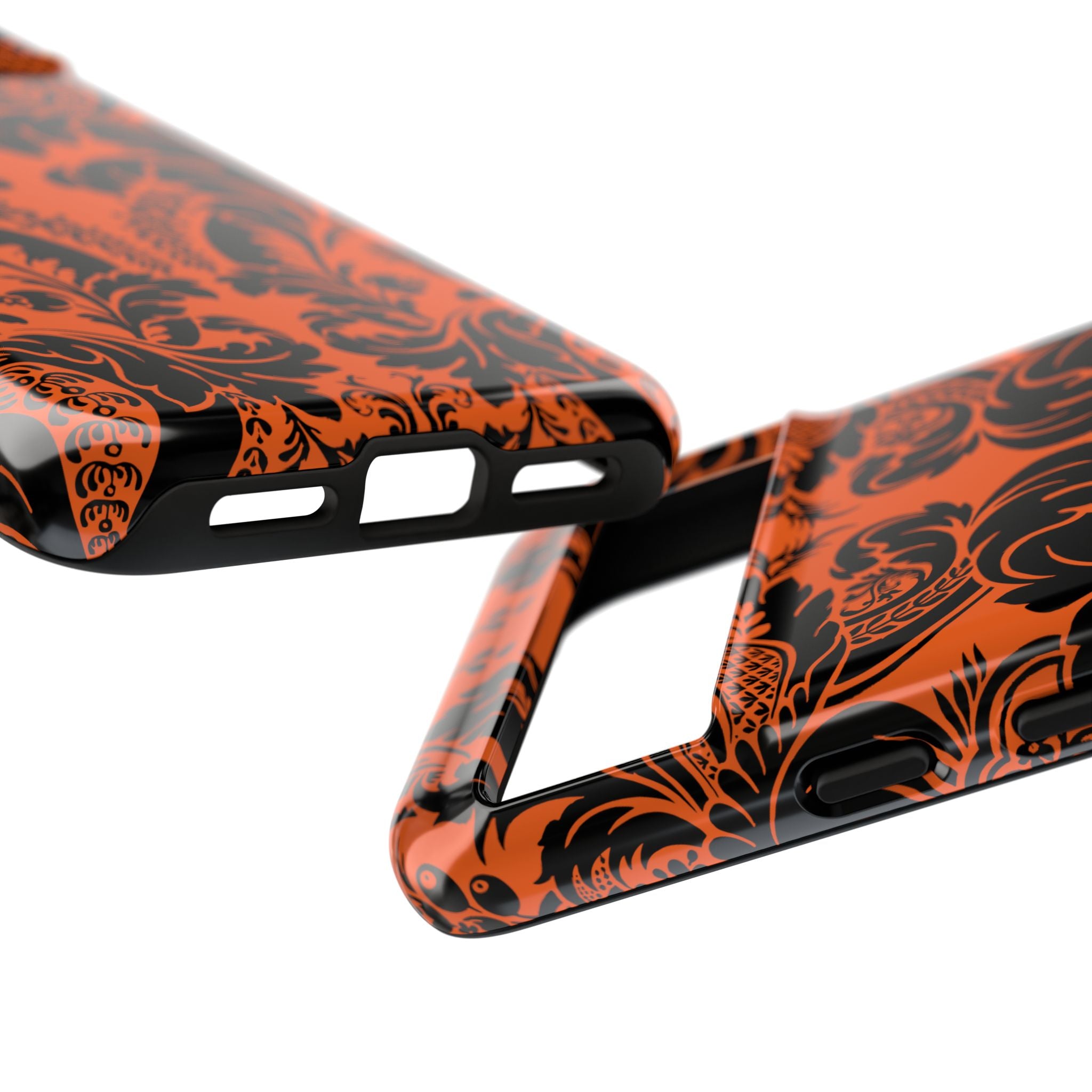 Elegant Phone Case with Orange Floral Design | Tough Cases, Smartphone Cover, Gift for Her, Floral Patterns, Stylish Accessories