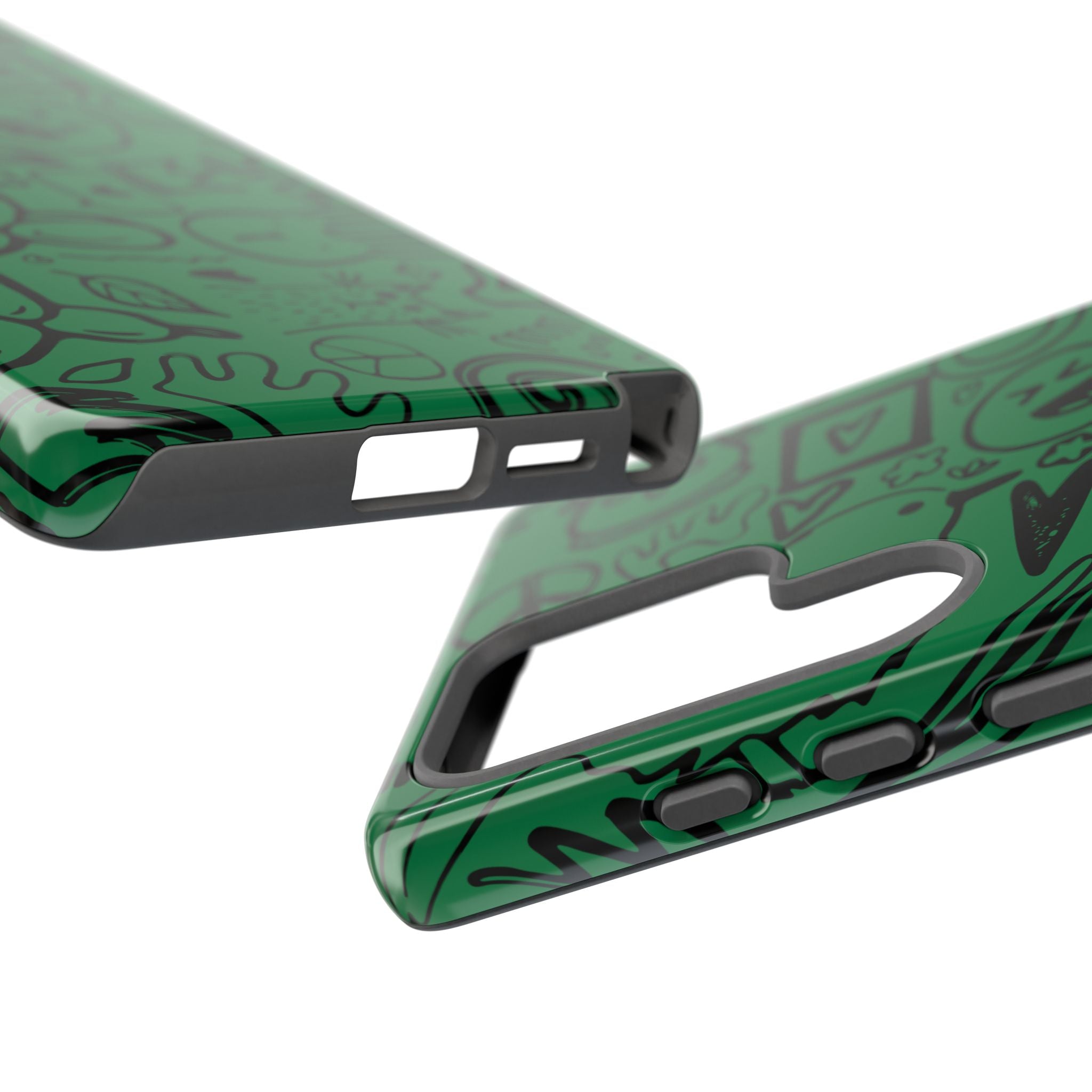 Playful Phone Case, Vibrant Green Tough Case, Quirky Graphic Design, Unique Gift for Kids, Fun Accessories, Christmas, Birthday