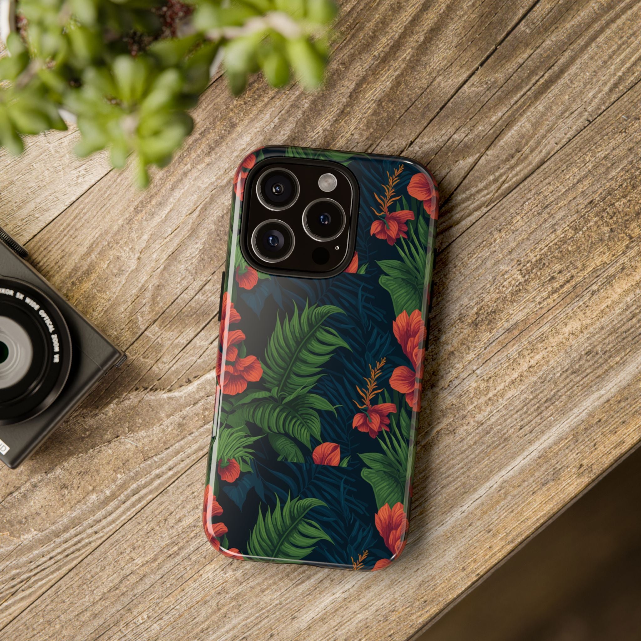 Tropical Phone Case with Floral Design, Eco-Friendly Protection for Summer Vibes, Ideal Gift for Nature Lovers, Vibrant Background