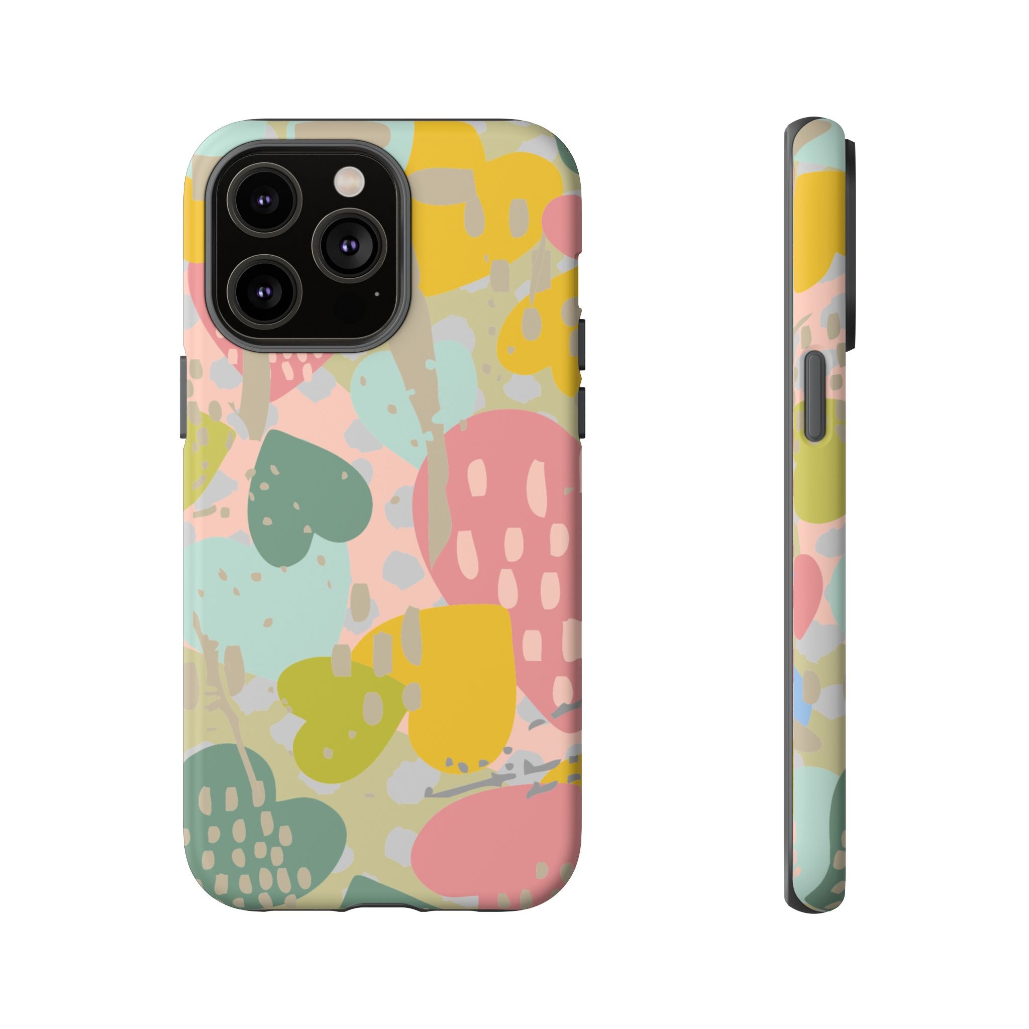 Colorful Heart Phone Case, Tough Cases for Women, Cute Phone Accessories, Gift for Her, Trends for Teens, Valentine's Day Gift