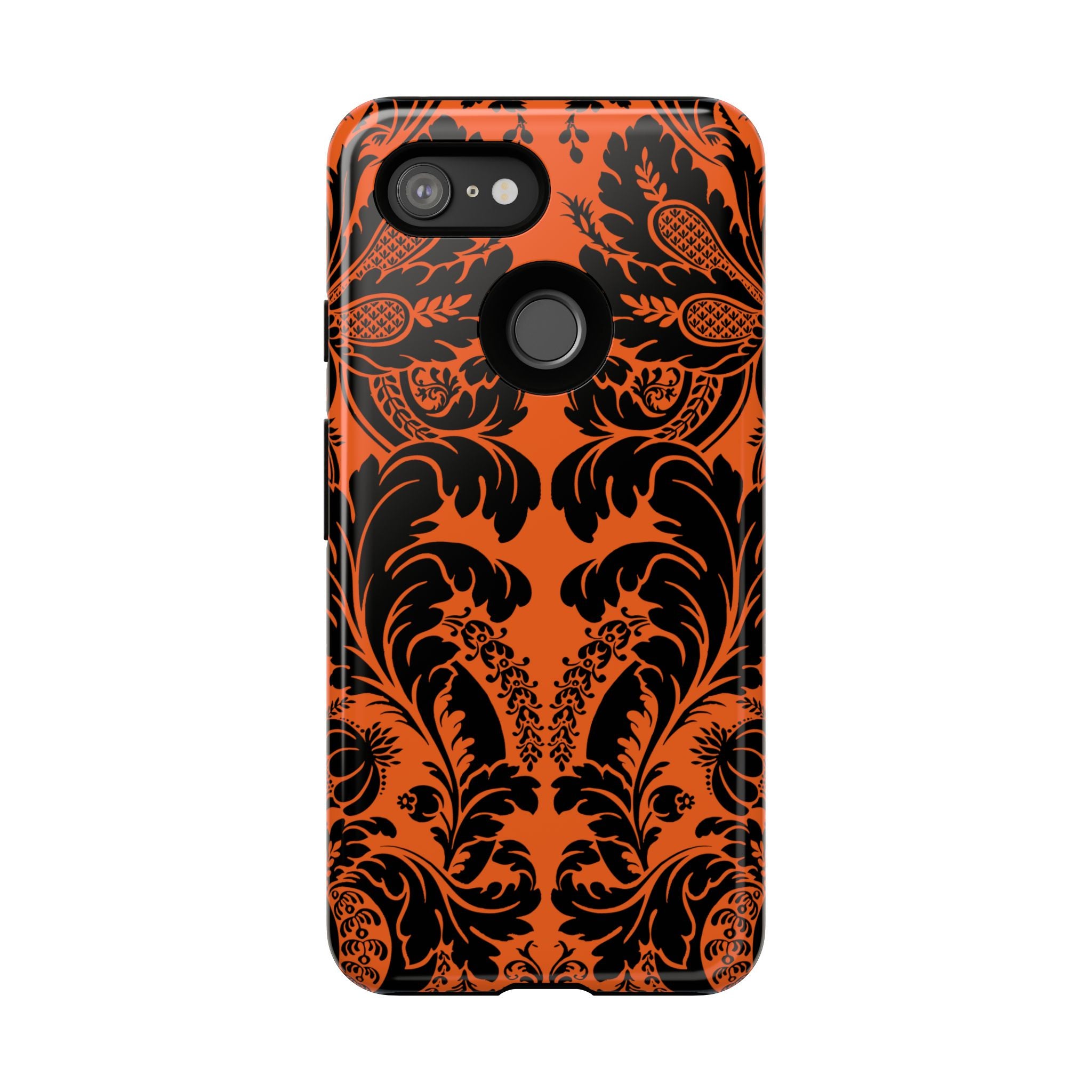 Elegant Phone Case with Orange Floral Design | Tough Cases, Smartphone Cover, Gift for Her, Floral Patterns, Stylish Accessories