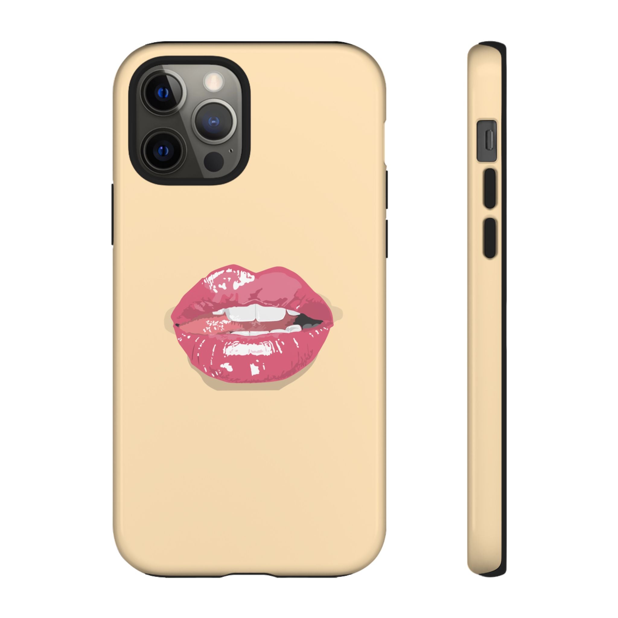 Stylish Phone Case with Lip Print, Trendy Mobile Cover, Fashion Accessory, Gift for Her, Cute Cell Phone Case