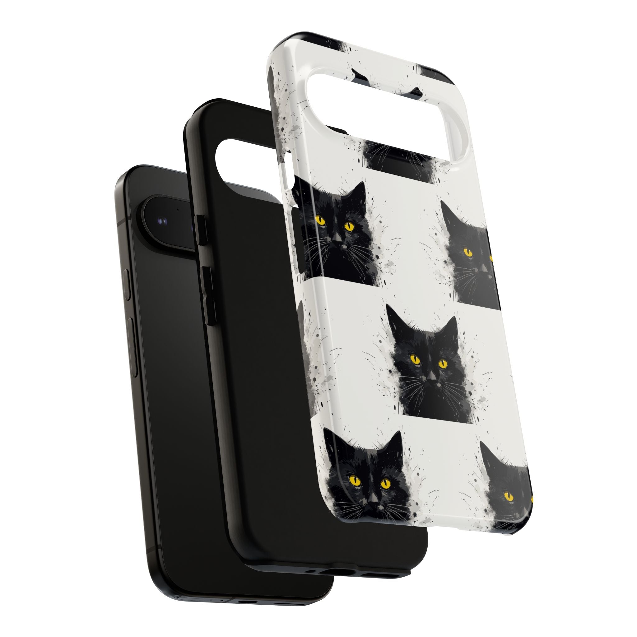 Black Cat Phone Case, Tough Cases, Cat Lover Gift, Unique Design, Halloween, Animal Accessories, Custom Phone Cover