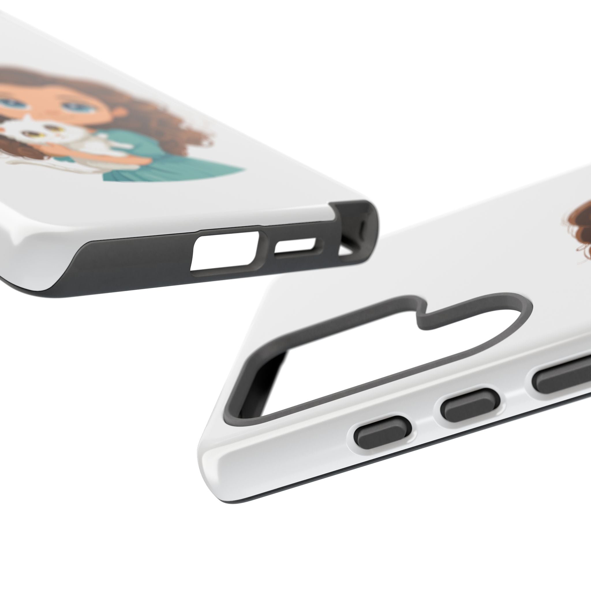 Cute Cat Lover Phone Case, Tough Phone Cover, Pet Lover Gift, Personalized Gift, Kids Phone Case, Animal Lover Accessories