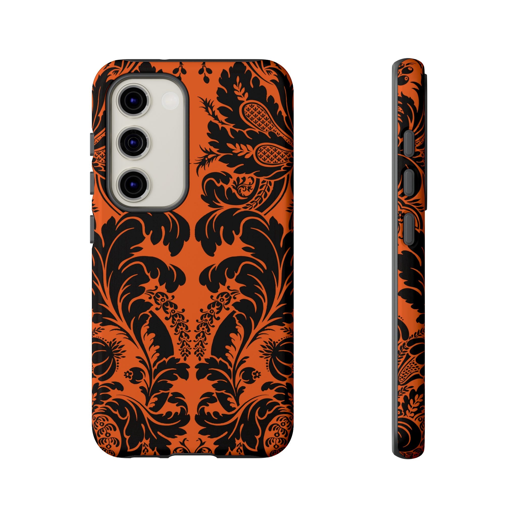 Elegant Phone Case with Orange Floral Design | Tough Cases, Smartphone Cover, Gift for Her, Floral Patterns, Stylish Accessories