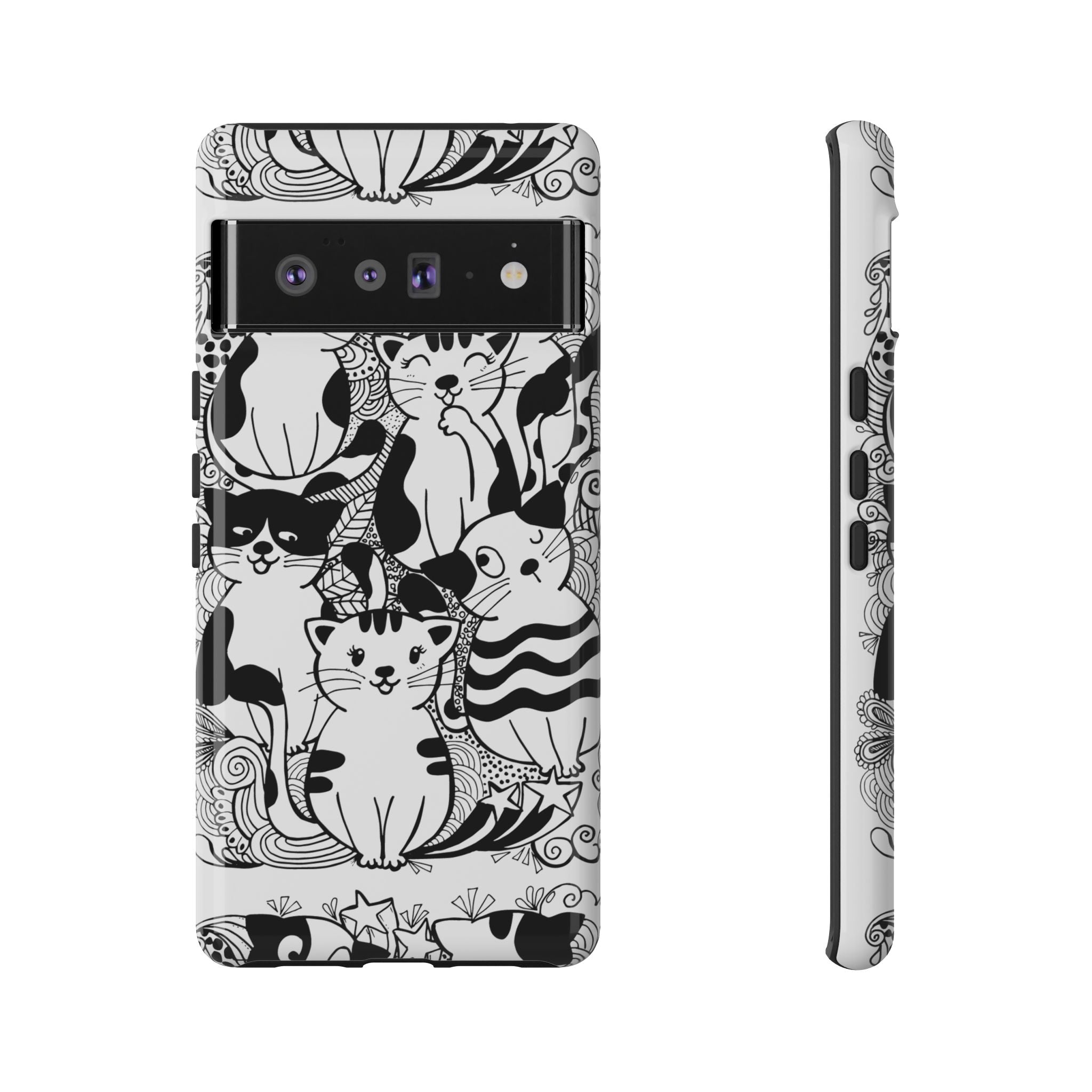 Cat-Themed Phone Case, Cute Cat Art, Pet Lover Gift, Birthday Present, Unique Cat Decor, Fun Tech Accessories, Animal Lover Case