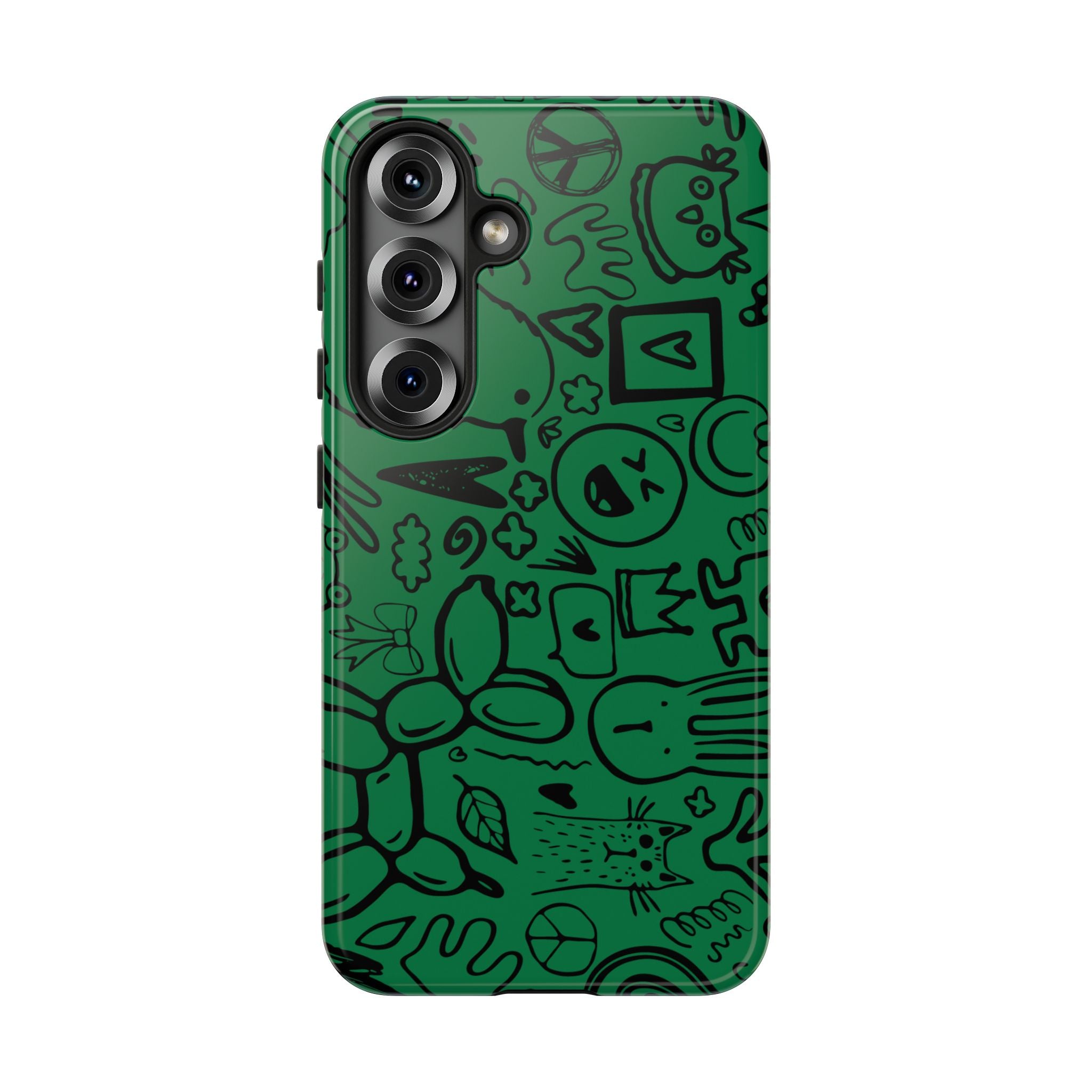 Playful Phone Case, Vibrant Green Tough Case, Quirky Graphic Design, Unique Gift for Kids, Fun Accessories, Christmas, Birthday