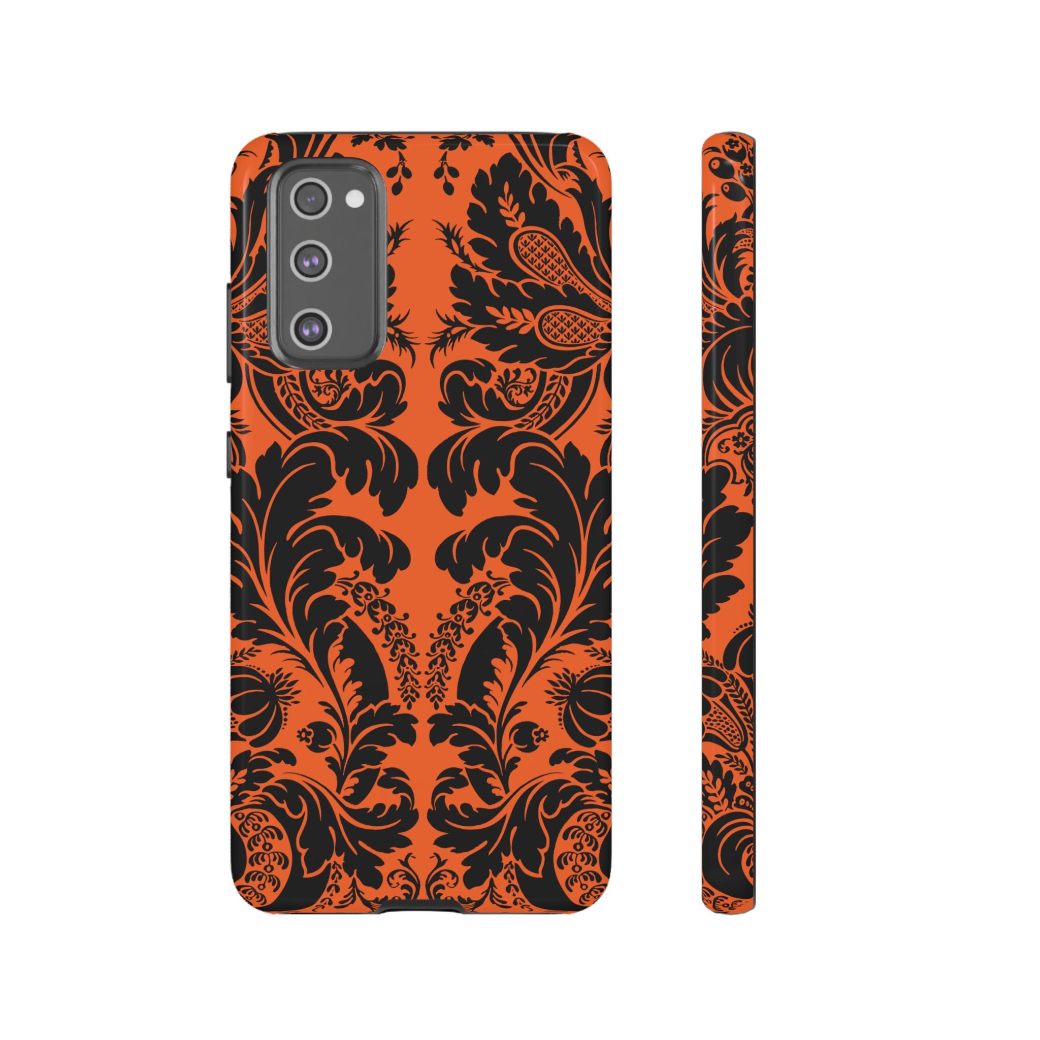 Elegant Phone Case with Orange Floral Design | Tough Cases, Smartphone Cover, Gift for Her, Floral Patterns, Stylish Accessories