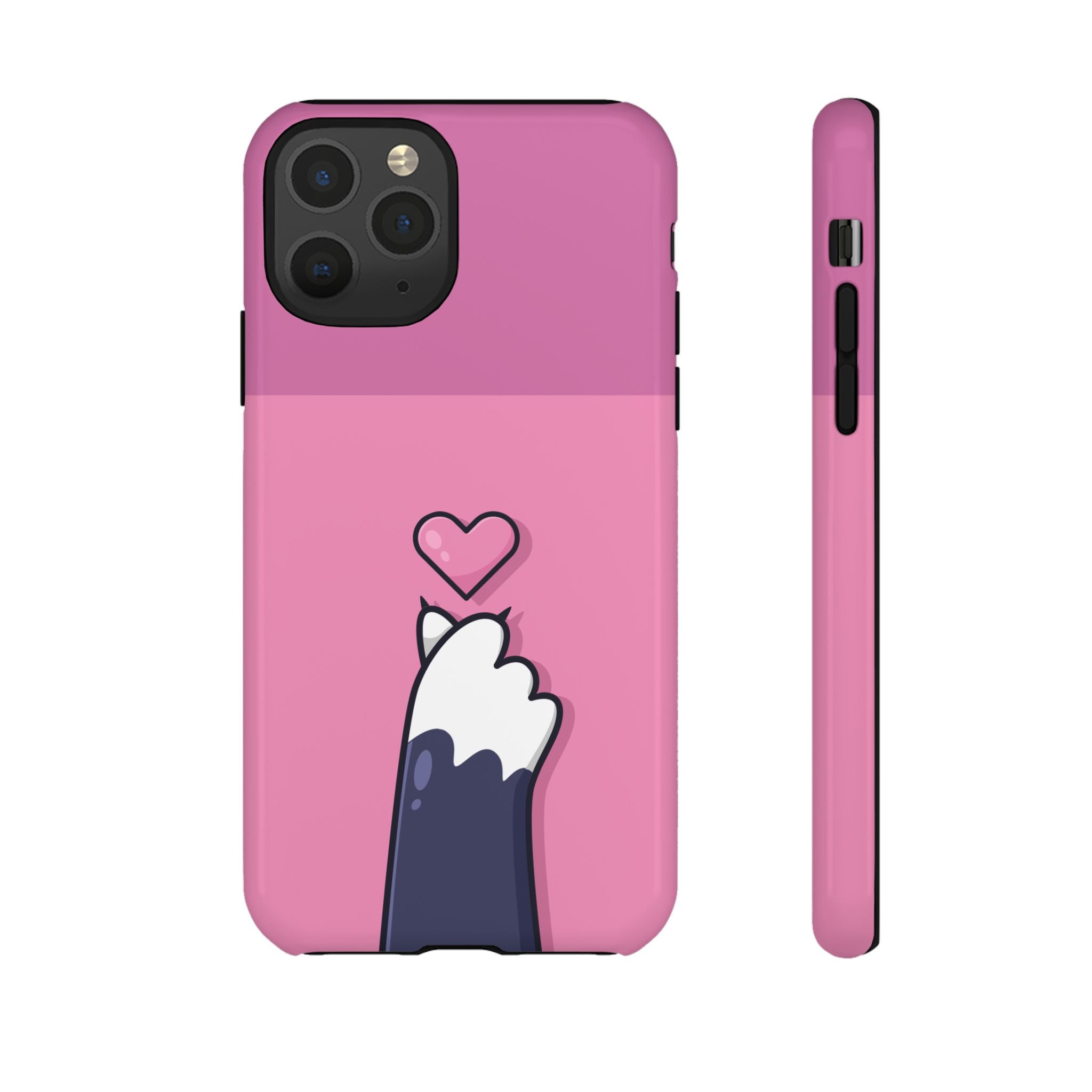 Cute Cat Paw Phone Case, Playful Pet Lover Gift, Animal Print Phone Cover, Heart Design Case, Fun Feminine Case, Kawaii Style