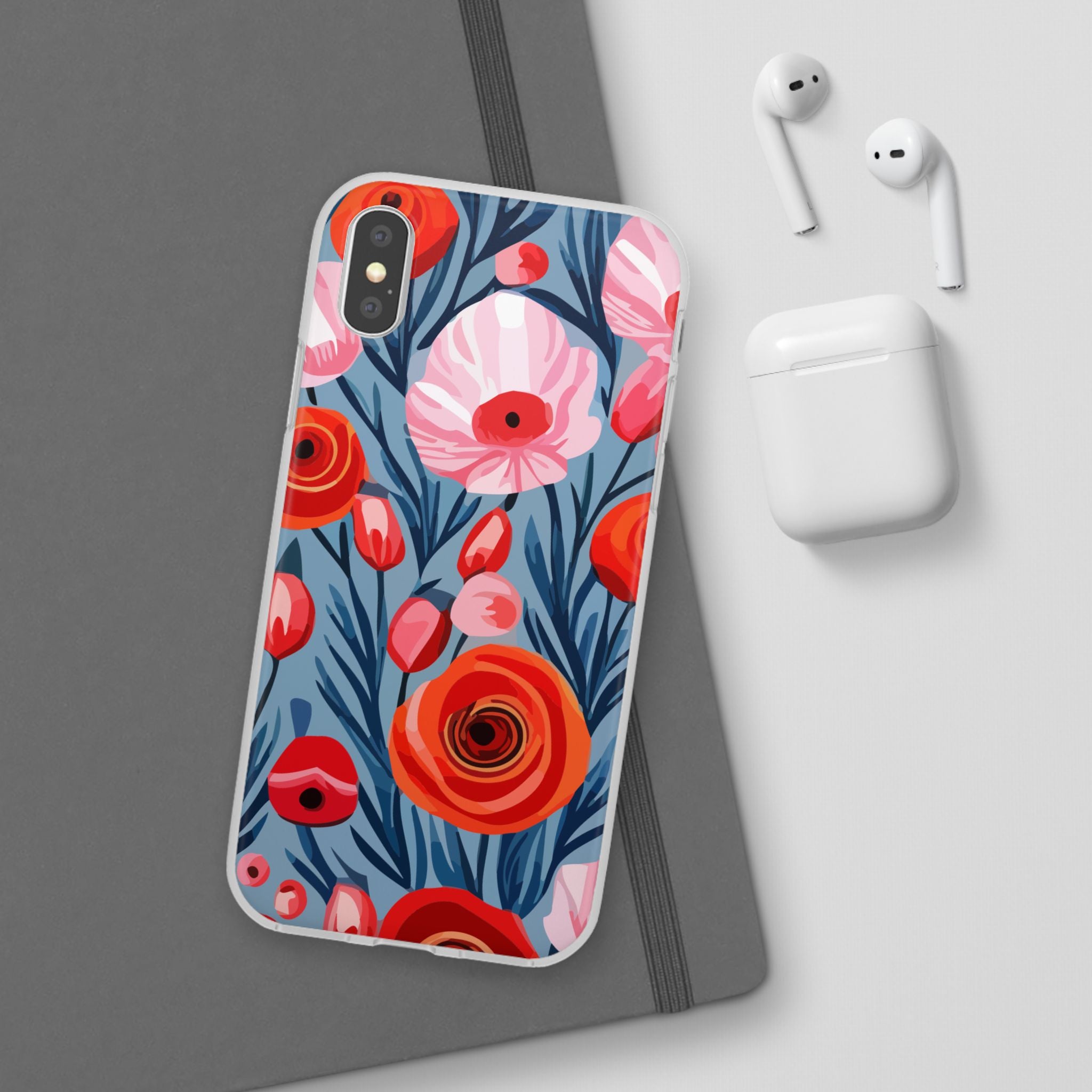 Beautiful Floral Flexi Cases for Phone, Stylish Protective Cover, Gift for Her, Phone Accessories, Floral Design