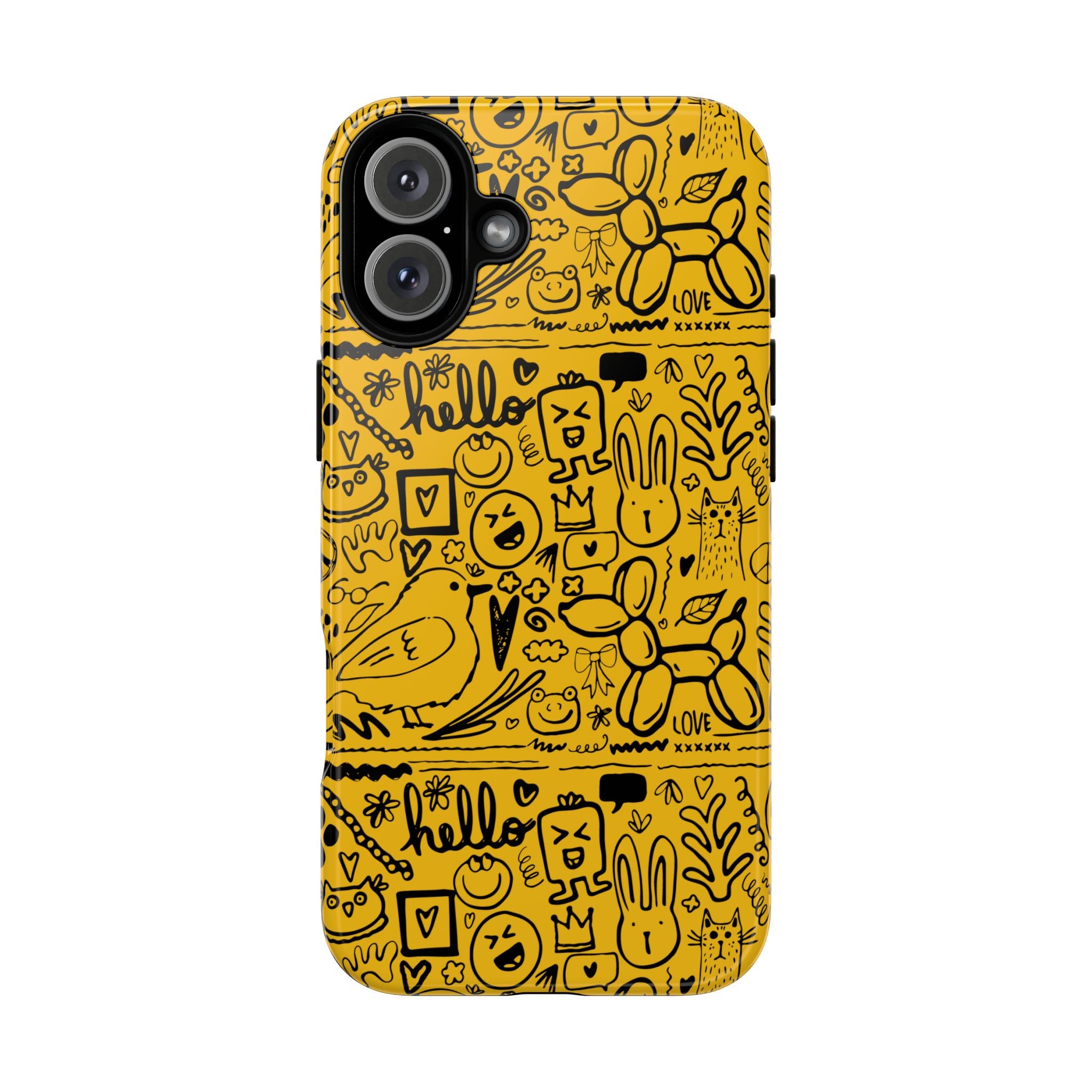 Vibrant Phone Case, Cute Yellow Floral iPhone Cover, Stylish Tough Case, Fun Phone Accessory, Perfect Gift for Teens