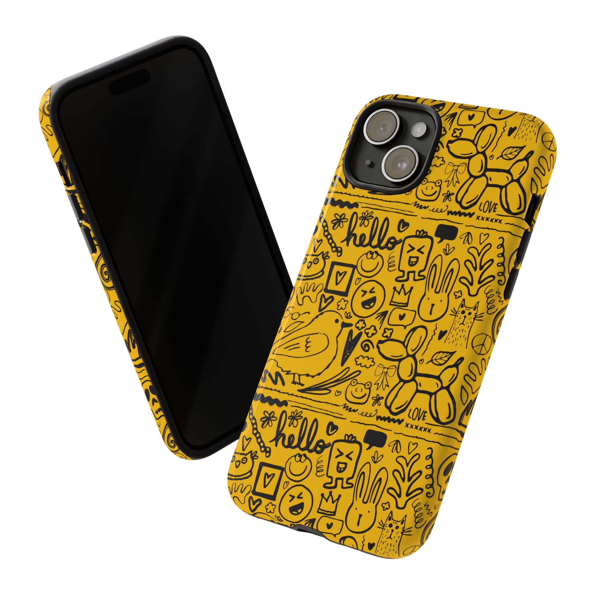 Vibrant Phone Case, Cute Yellow Floral iPhone Cover, Stylish Tough Case, Fun Phone Accessory, Perfect Gift for Teens