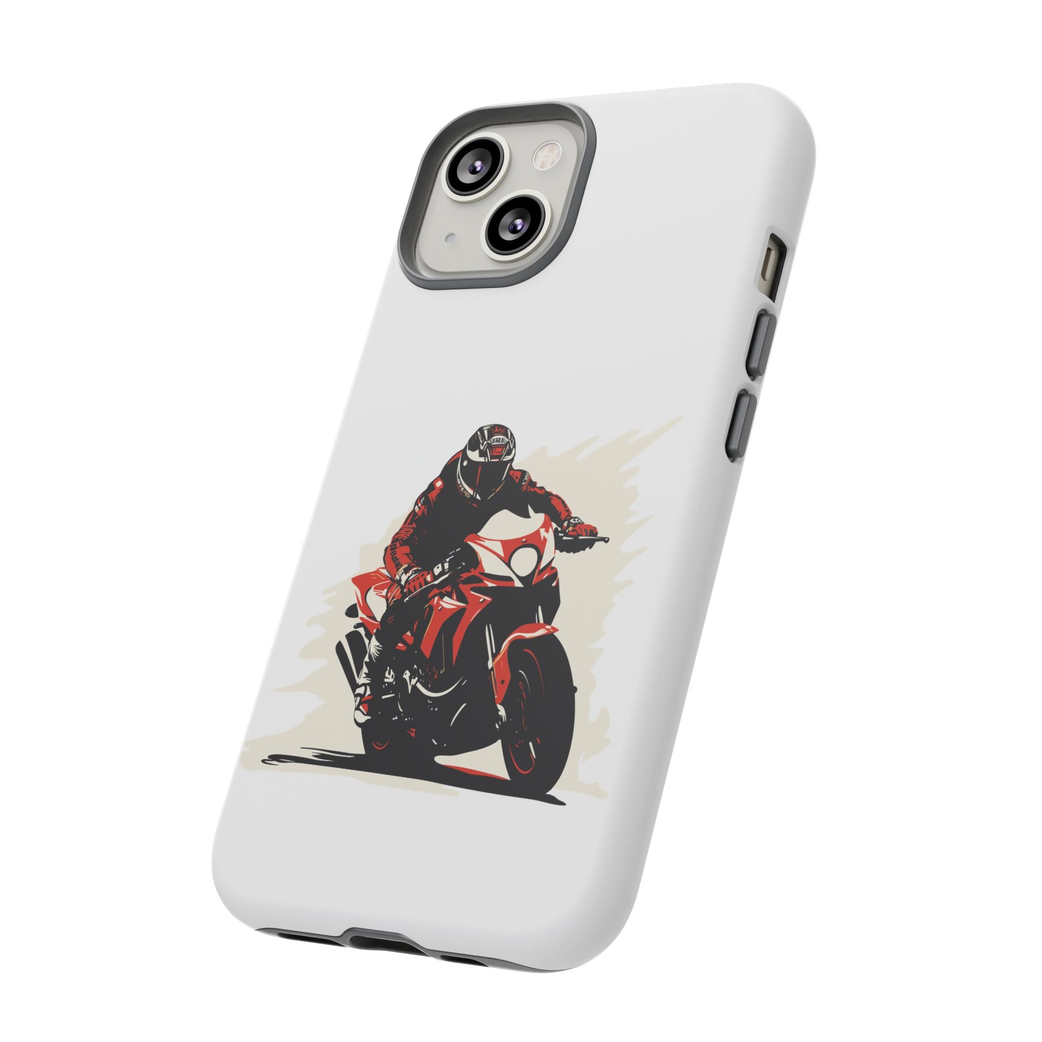 Motorcycle Phone Case, Tough Cases for Riders, Biker Accessory, Gifts for Motorcyclists, Red Bike Design