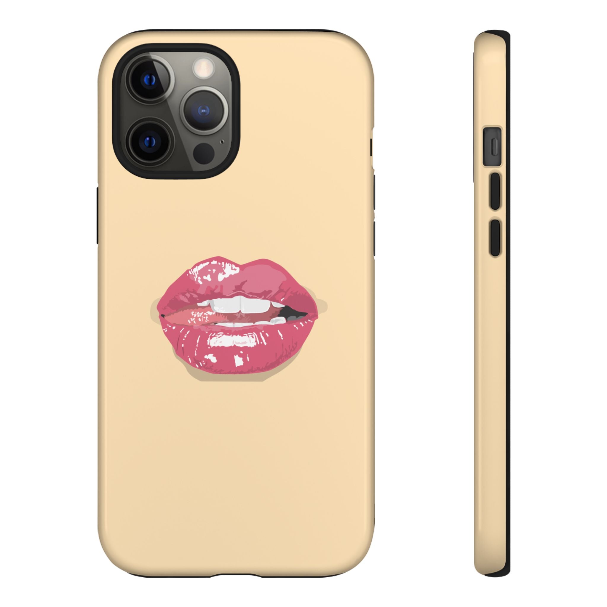 Stylish Phone Case with Lip Print, Trendy Mobile Cover, Fashion Accessory, Gift for Her, Cute Cell Phone Case