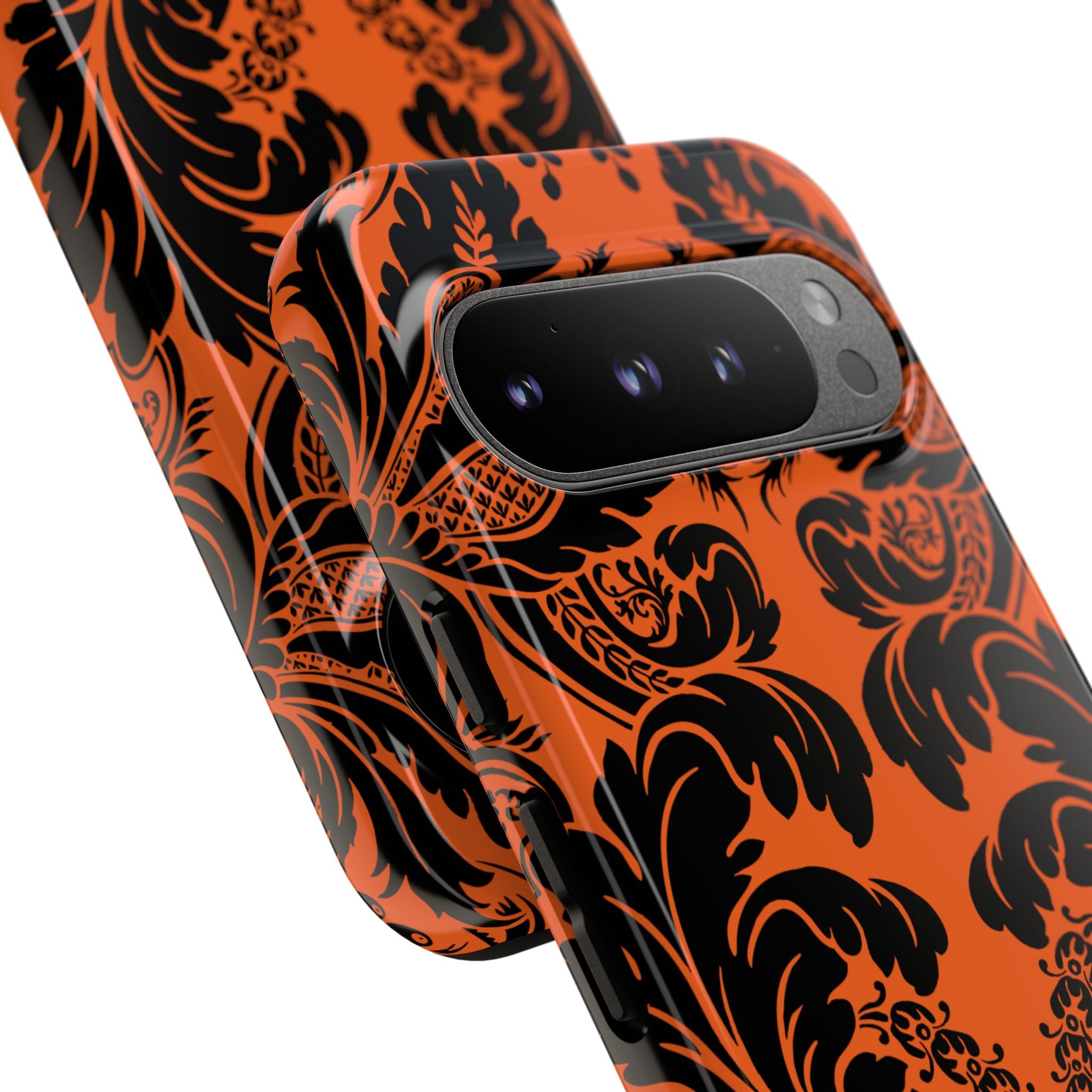 Elegant Phone Case with Orange Floral Design | Tough Cases, Smartphone Cover, Gift for Her, Floral Patterns, Stylish Accessories
