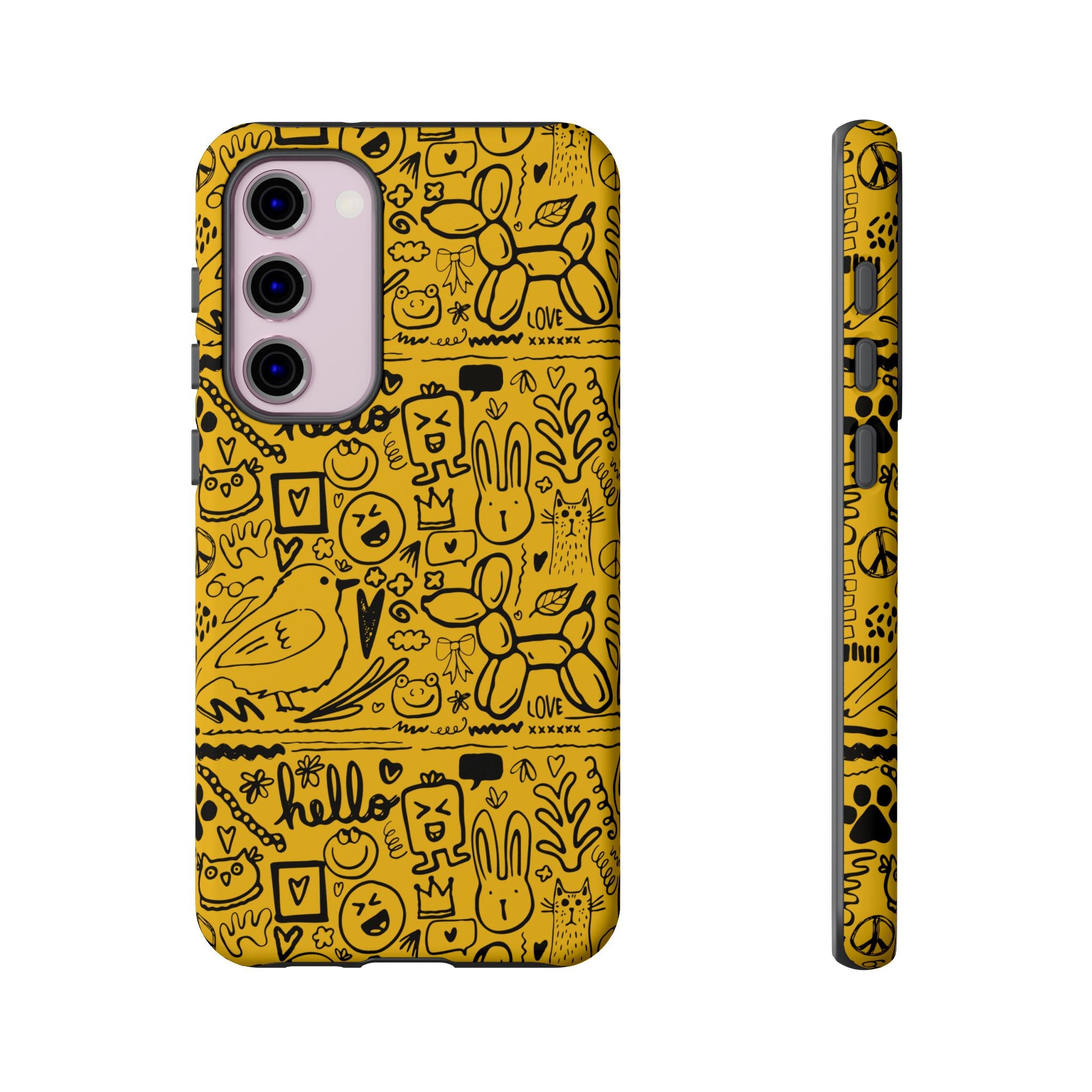 Vibrant Phone Case, Cute Yellow Floral iPhone Cover, Stylish Tough Case, Fun Phone Accessory, Perfect Gift for Teens