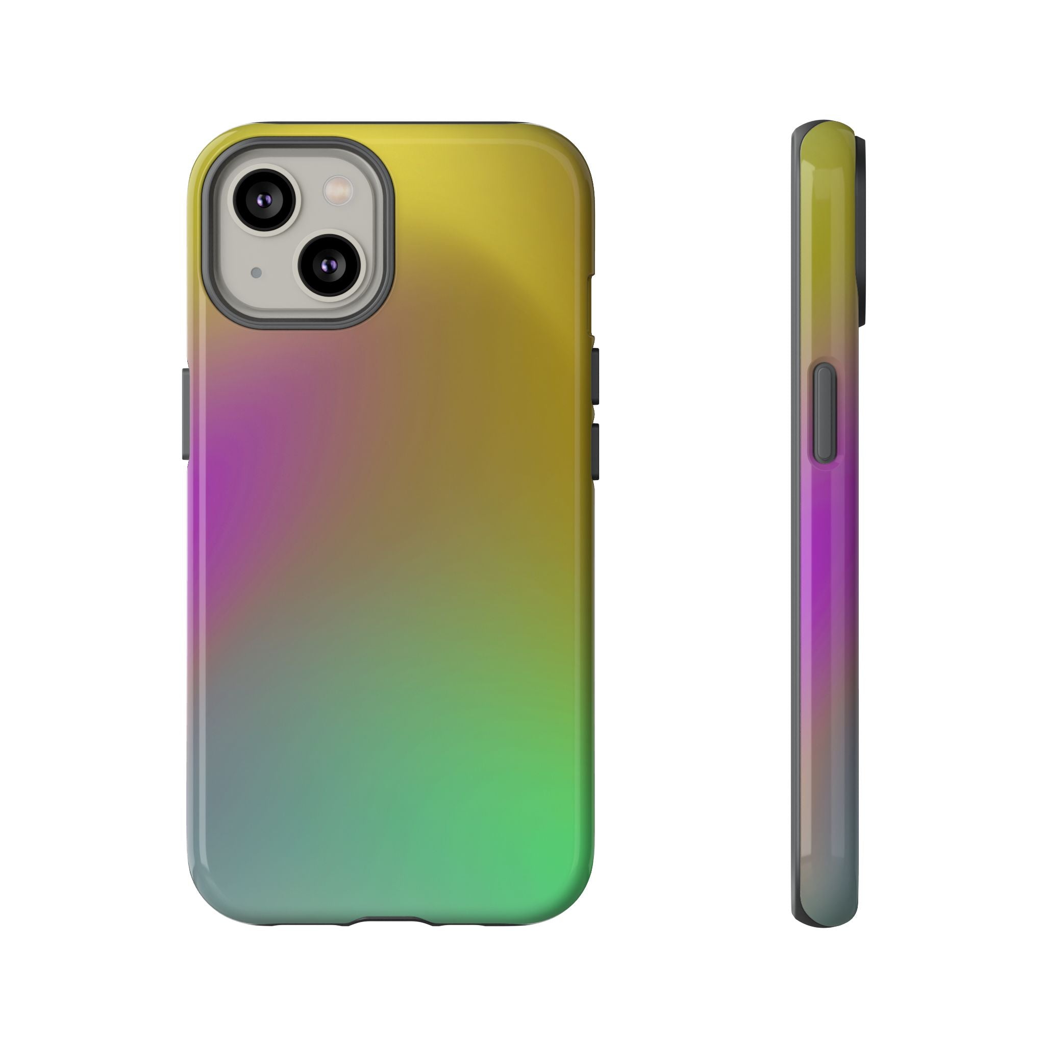 Vibrant Phone Case, Tough Cases, Colorful Phone Cover, Durable Mobile Case, Yellow Green Gradient Design