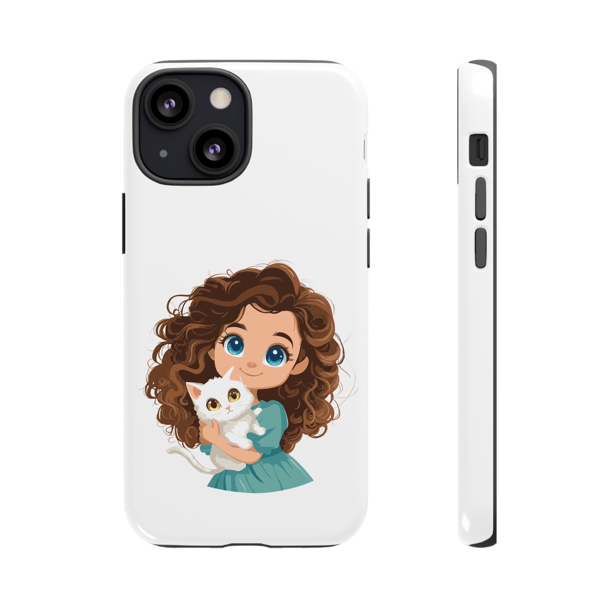 Cute Cat Lover Phone Case, Tough Phone Cover, Pet Lover Gift, Personalized Gift, Kids Phone Case, Animal Lover Accessories