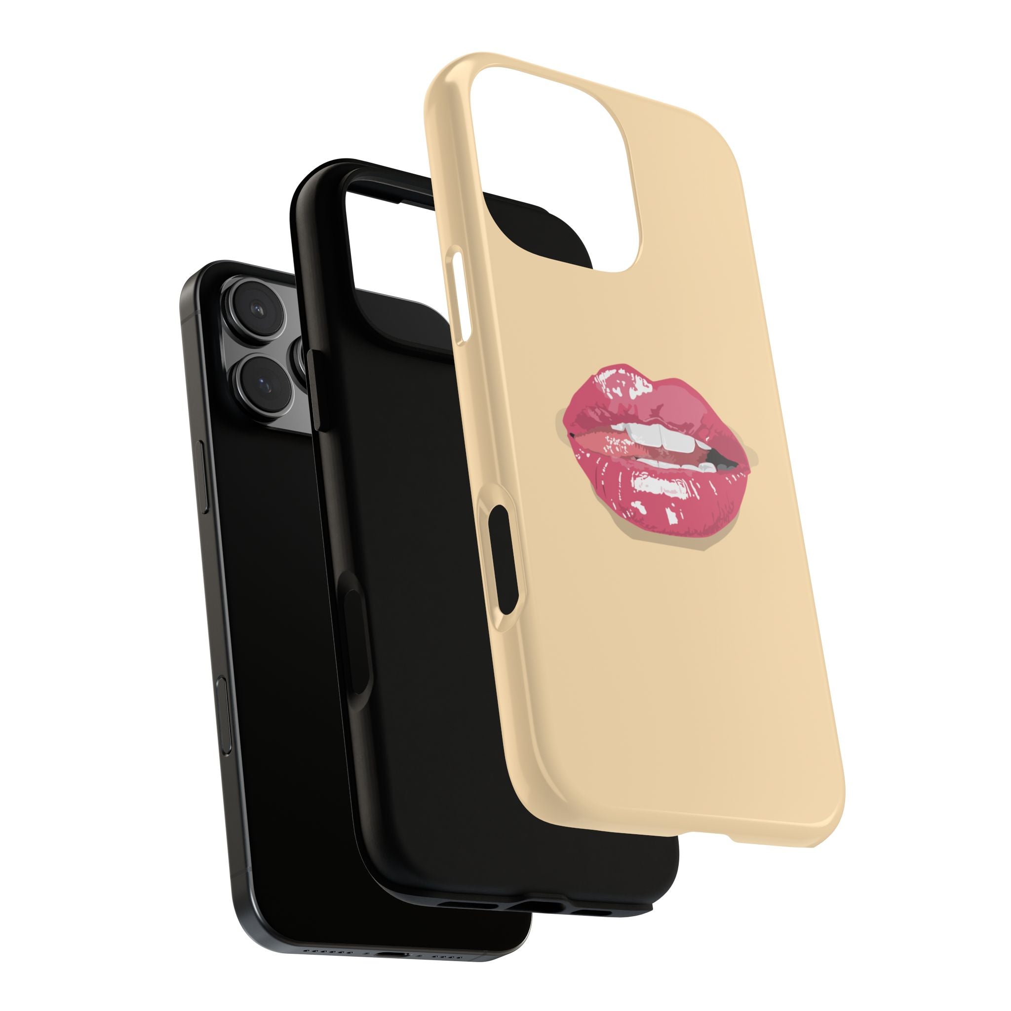 Stylish Phone Case with Lip Print, Trendy Mobile Cover, Fashion Accessory, Gift for Her, Cute Cell Phone Case