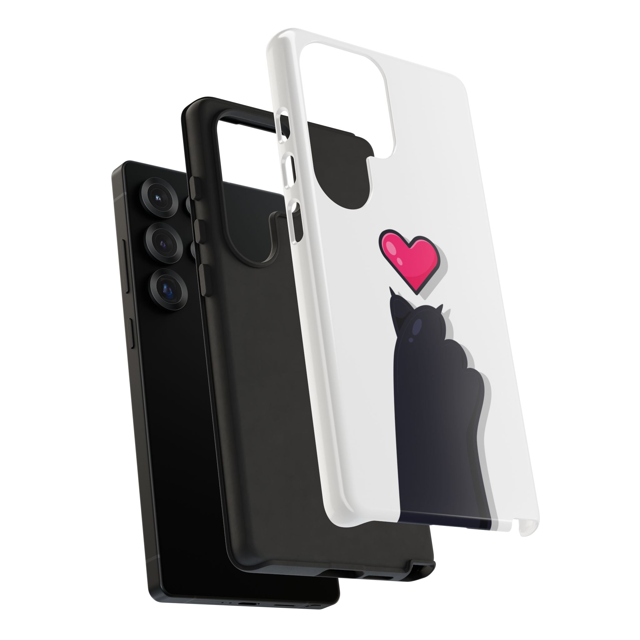Cute Cat Love Phone Case, Tough Cell Phone Cover, Animal Lover Gifts, Pet Parent Accessories, Valentine's Day Essentials