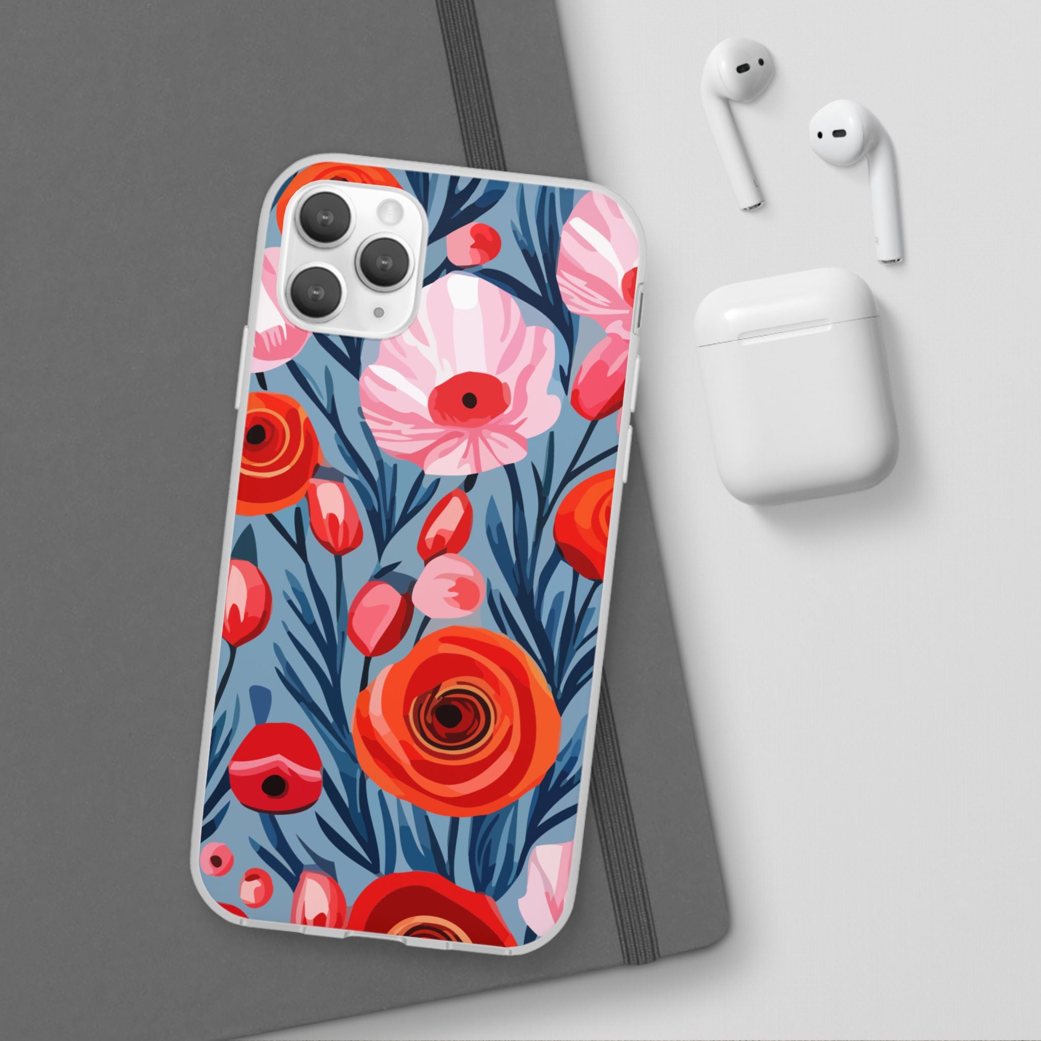 Beautiful Floral Flexi Cases for Phone, Stylish Protective Cover, Gift for Her, Phone Accessories, Floral Design