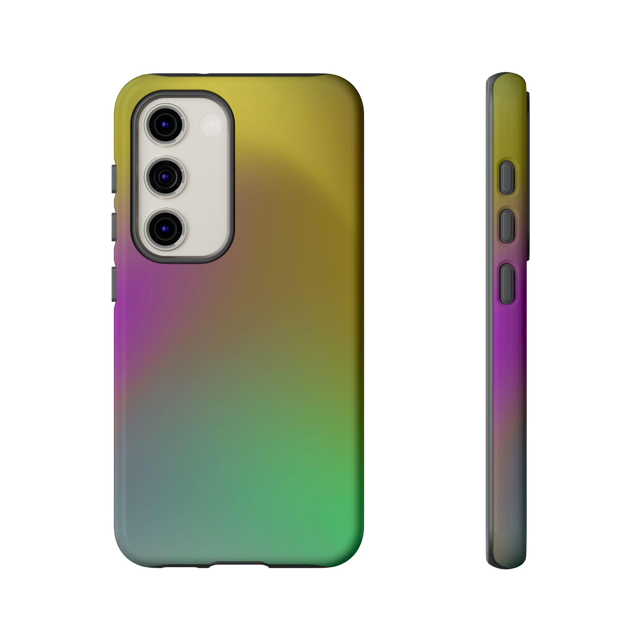 Vibrant Phone Case, Tough Cases, Colorful Phone Cover, Durable Mobile Case, Yellow Green Gradient Design