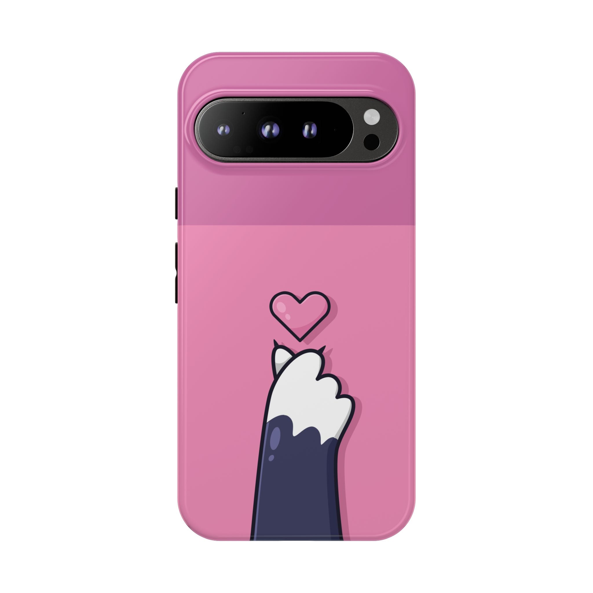 Cute Cat Paw Phone Case, Playful Pet Lover Gift, Animal Print Phone Cover, Heart Design Case, Fun Feminine Case, Kawaii Style