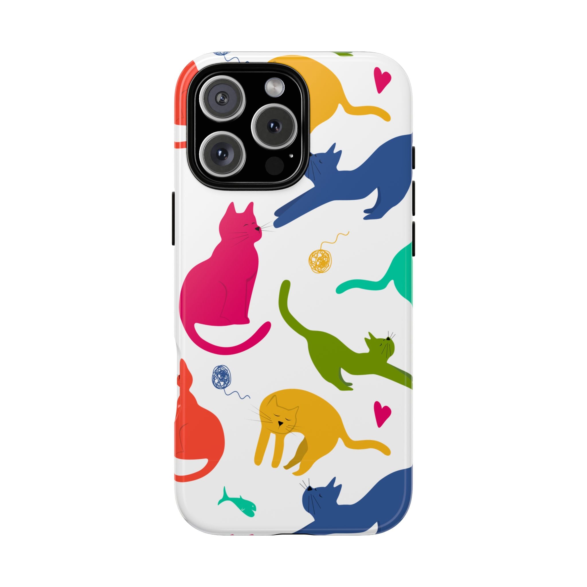 Colorful Cat Phone Case, Fun Pet Lover Gift, Tough Phone Cover, Cute Cat Accessories, Animal Theme Decor