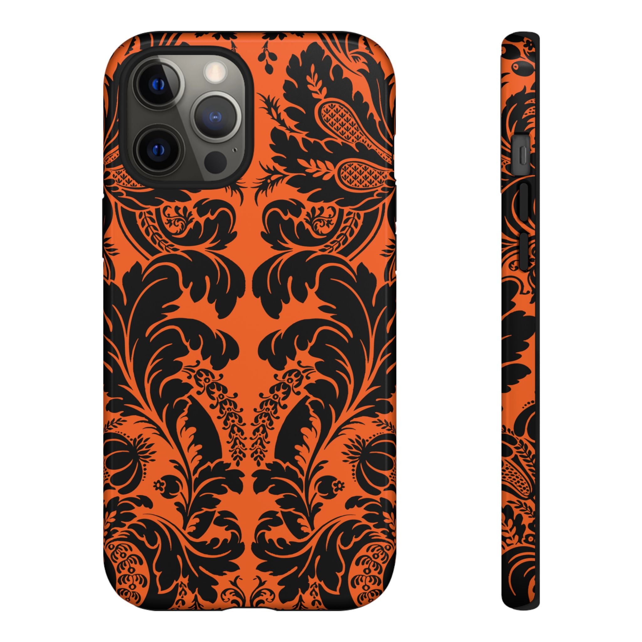 Elegant Phone Case with Orange Floral Design | Tough Cases, Smartphone Cover, Gift for Her, Floral Patterns, Stylish Accessories