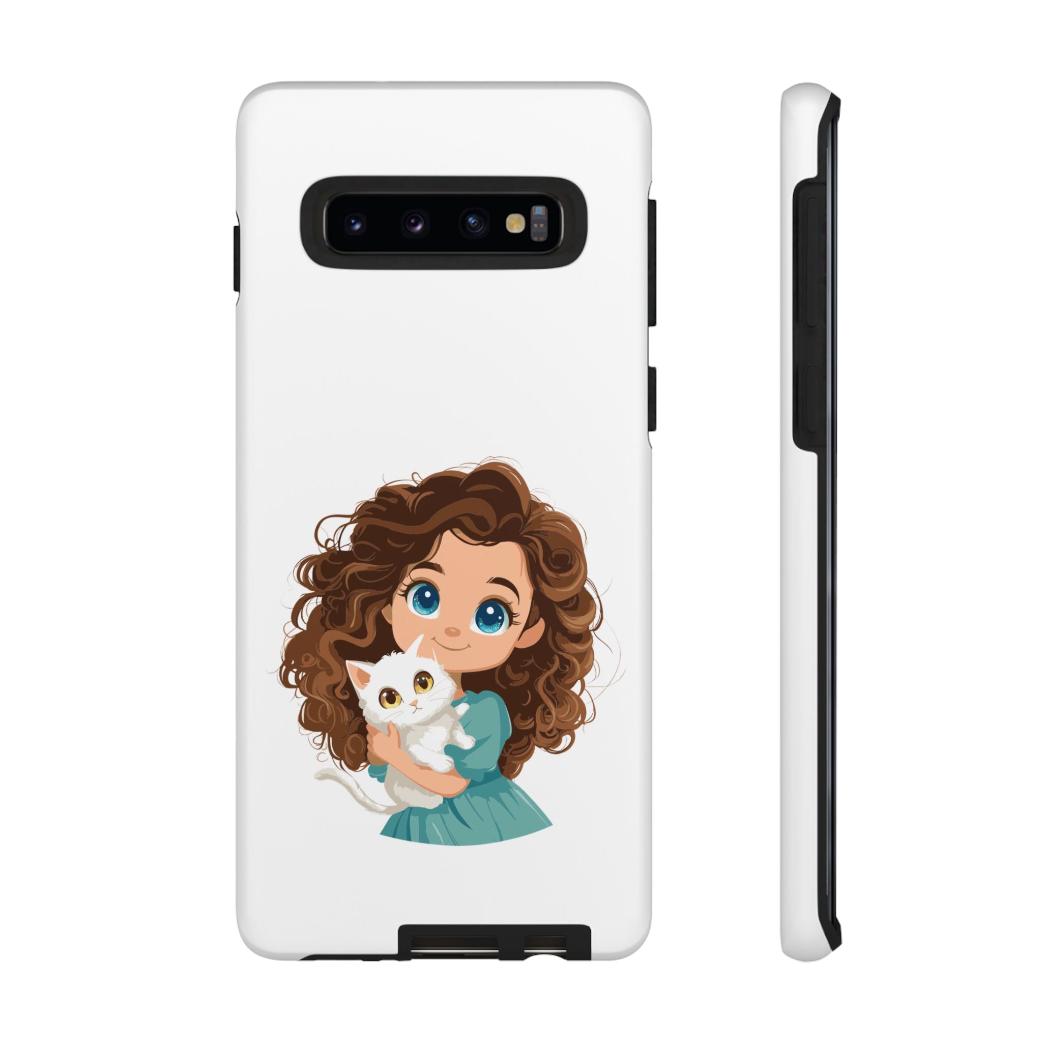 Cute Cat Lover Phone Case, Tough Phone Cover, Pet Lover Gift, Personalized Gift, Kids Phone Case, Animal Lover Accessories