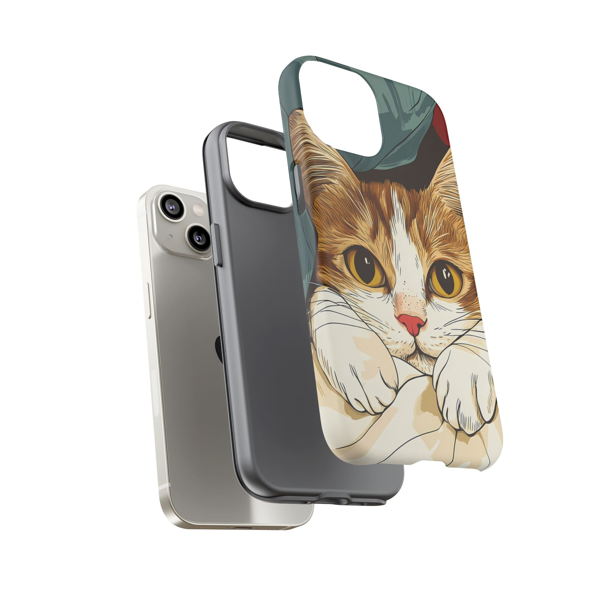 Cute Cat Phone Case - Ideal for Cat Lovers, Pet Owners, Birthday Gifts, Smartphone Accessories, Funny Pet Humor