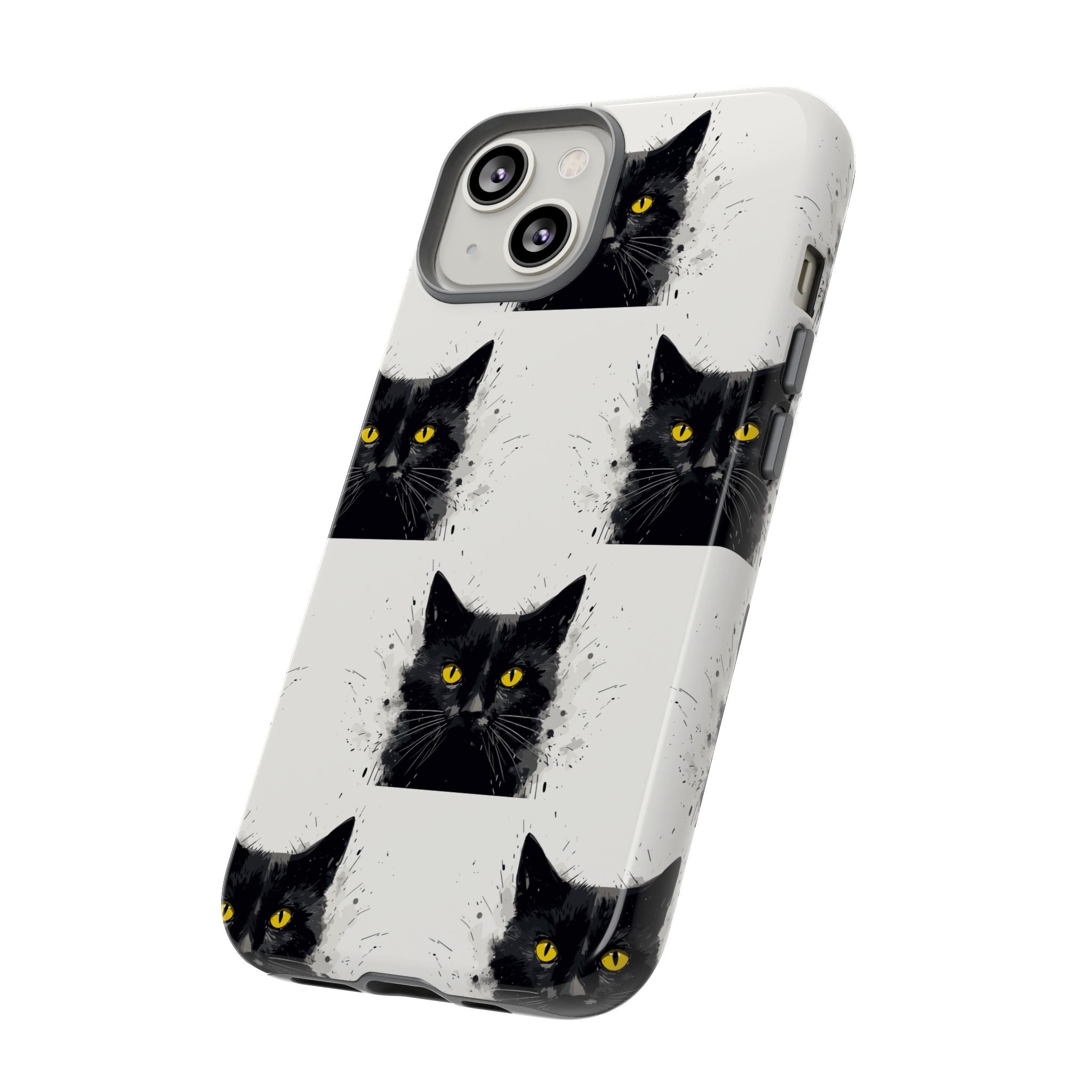 Black Cat Phone Case, Tough Cases, Cat Lover Gift, Unique Design, Halloween, Animal Accessories, Custom Phone Cover