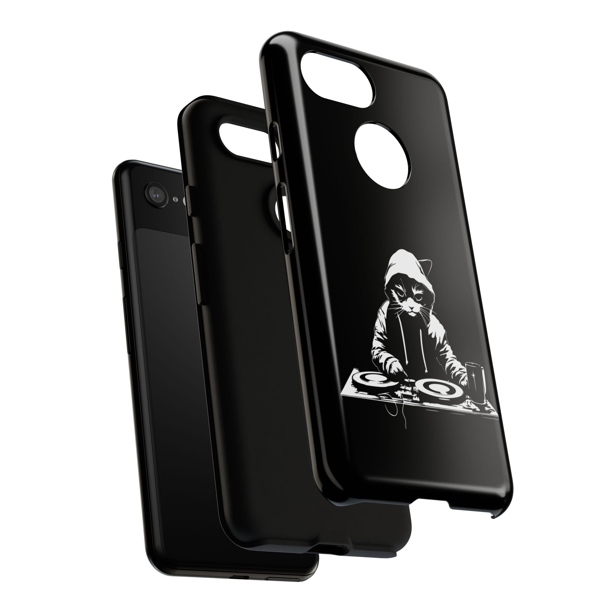 DJ Cat Phone Case, Tough Phone Cover, Pet Lover Gift, Music Enthusiast Accessory, Cute Cat Decor, Unique Case Design