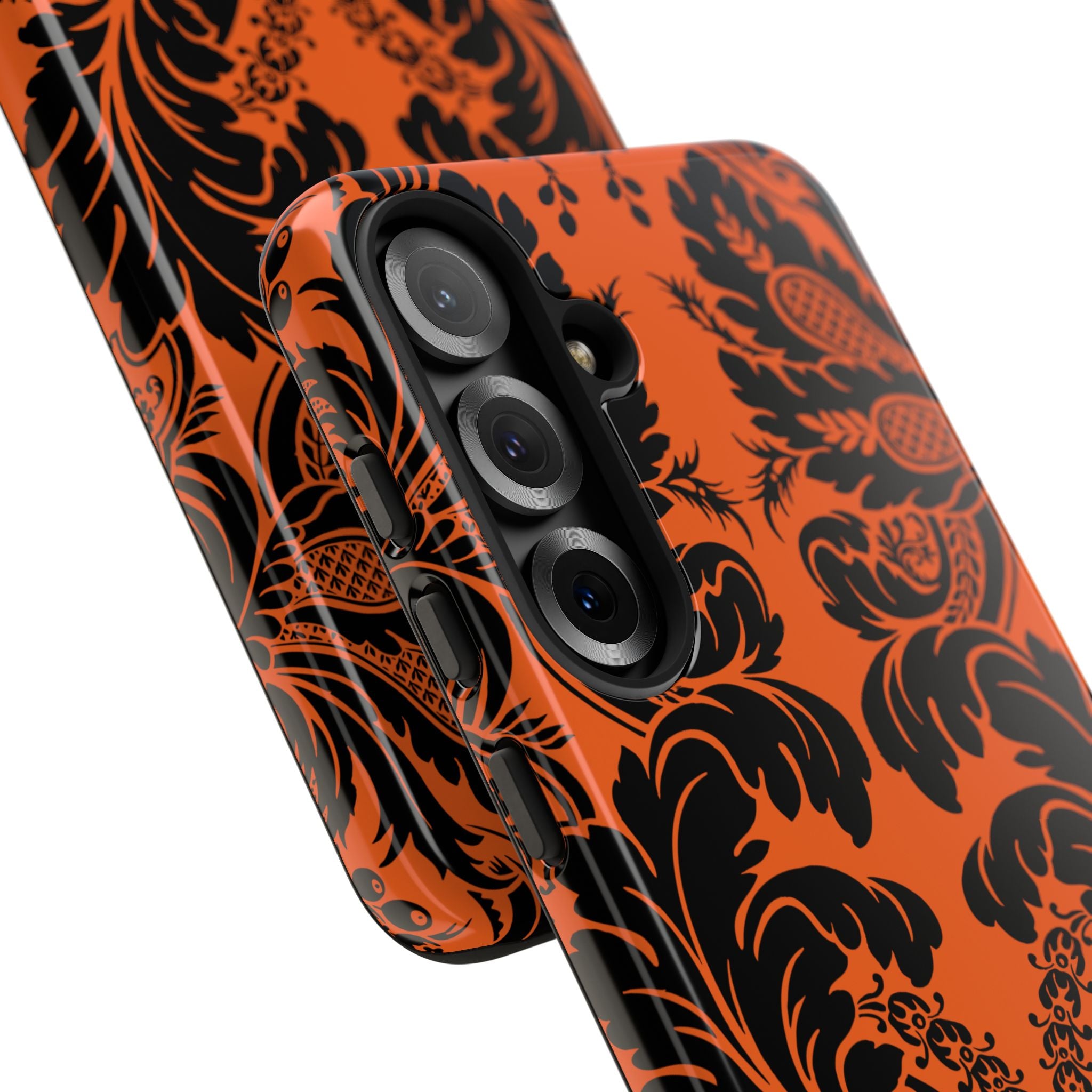 Elegant Phone Case with Orange Floral Design | Tough Cases, Smartphone Cover, Gift for Her, Floral Patterns, Stylish Accessories