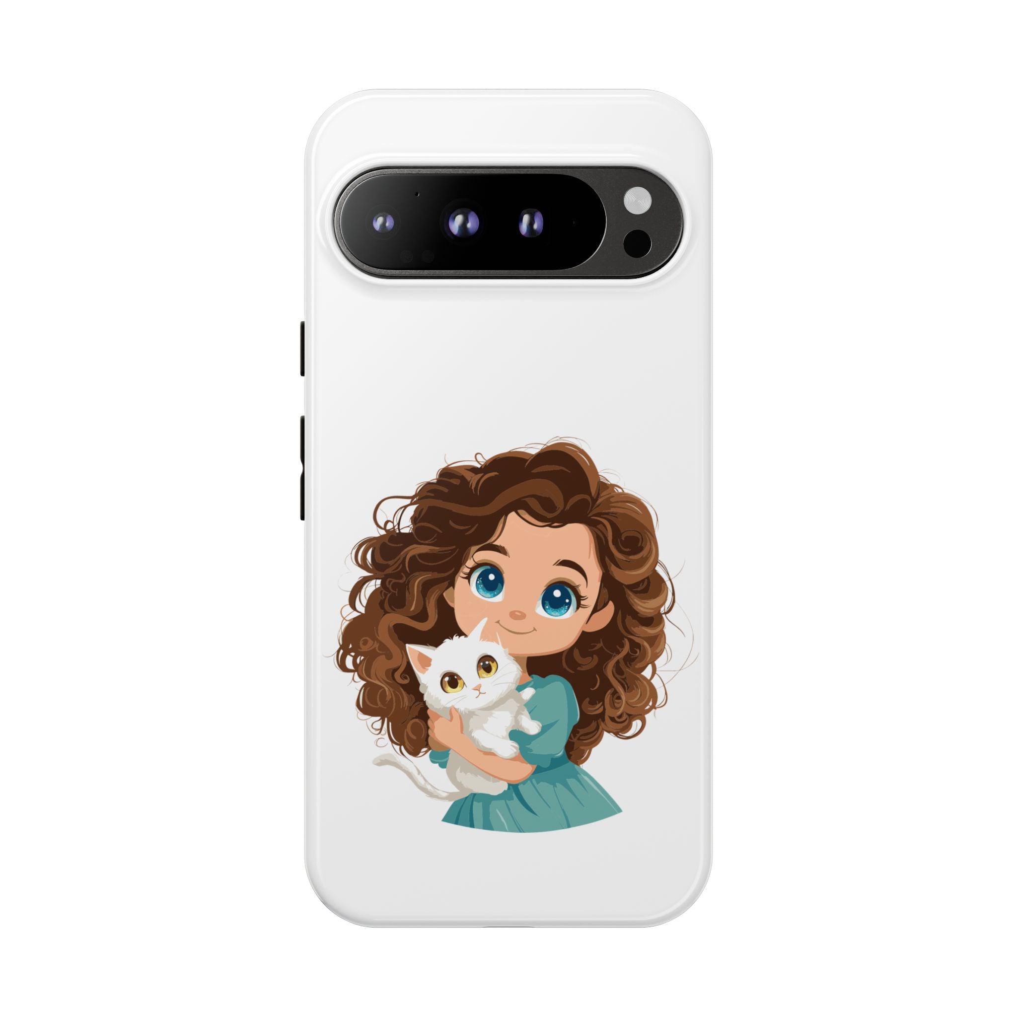 Cute Cat Lover Phone Case, Tough Phone Cover, Pet Lover Gift, Personalized Gift, Kids Phone Case, Animal Lover Accessories