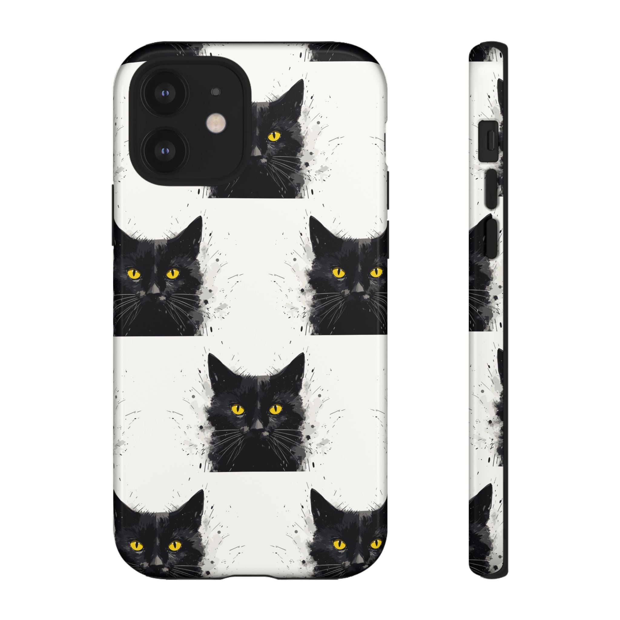 Black Cat Phone Case, Tough Cases, Cat Lover Gift, Unique Design, Halloween, Animal Accessories, Custom Phone Cover