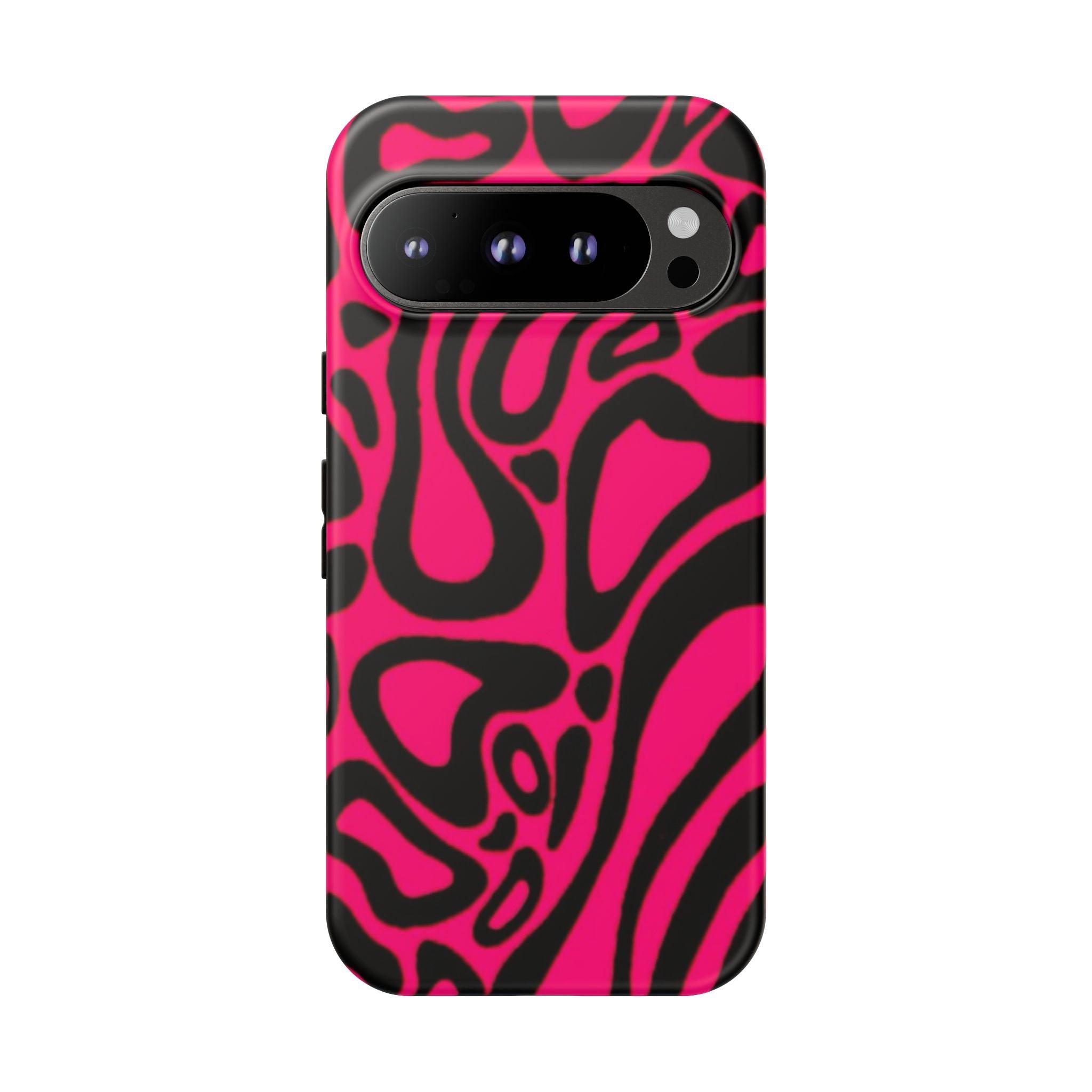 Bold Pink Patterned Phone Case, Stylish Tough Case, Trendy Accessory, Gift for Her, Tech Protection
