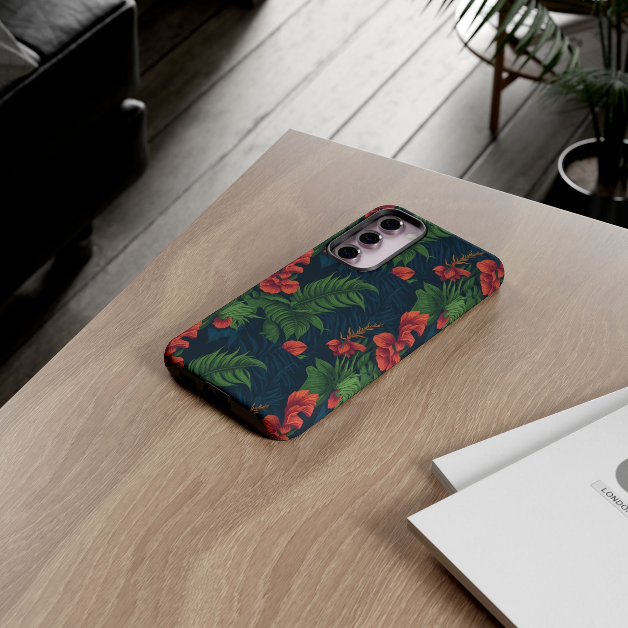 Tropical Phone Case with Floral Design, Eco-Friendly Protection for Summer Vibes, Ideal Gift for Nature Lovers, Vibrant Background