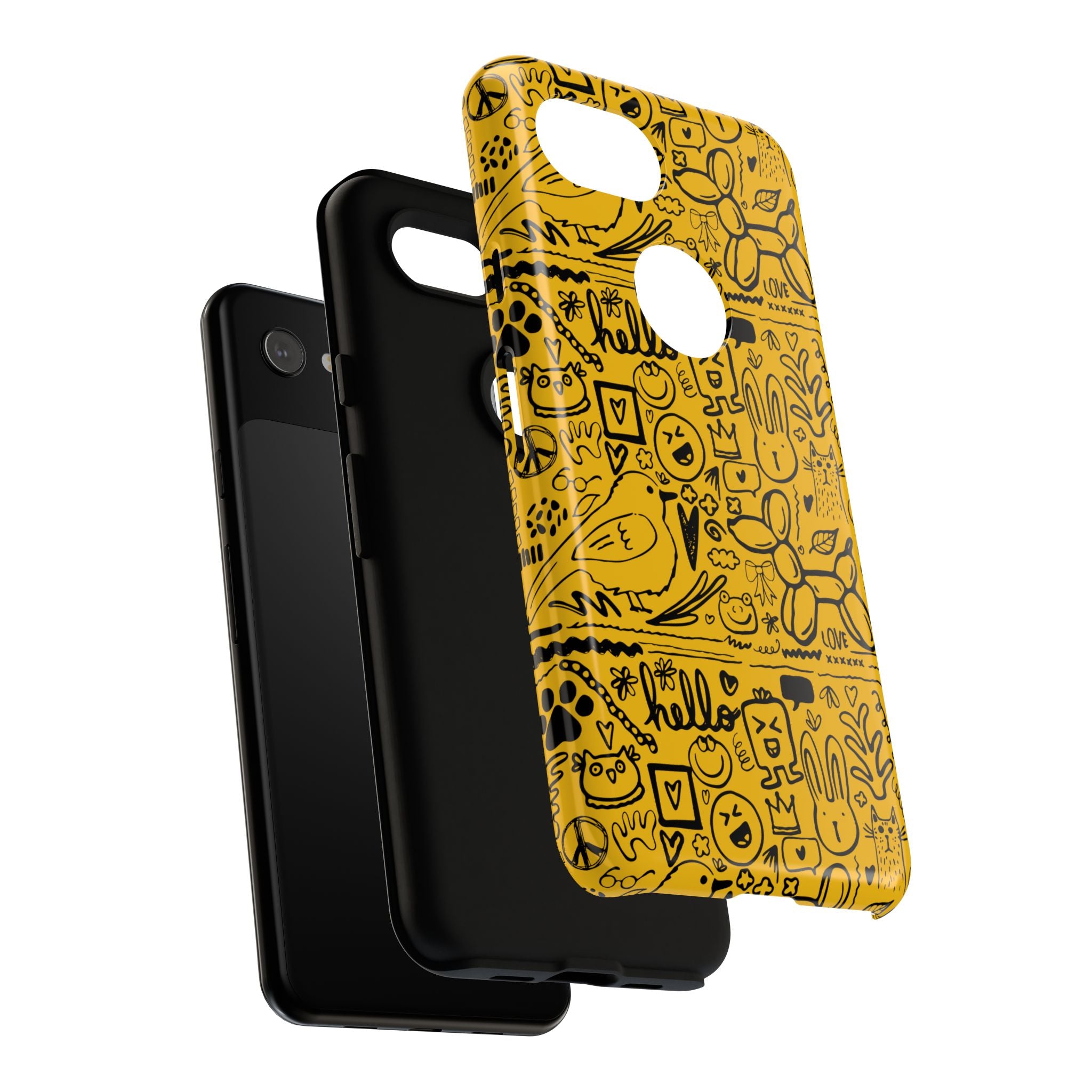 Vibrant Phone Case, Cute Yellow Floral iPhone Cover, Stylish Tough Case, Fun Phone Accessory, Perfect Gift for Teens