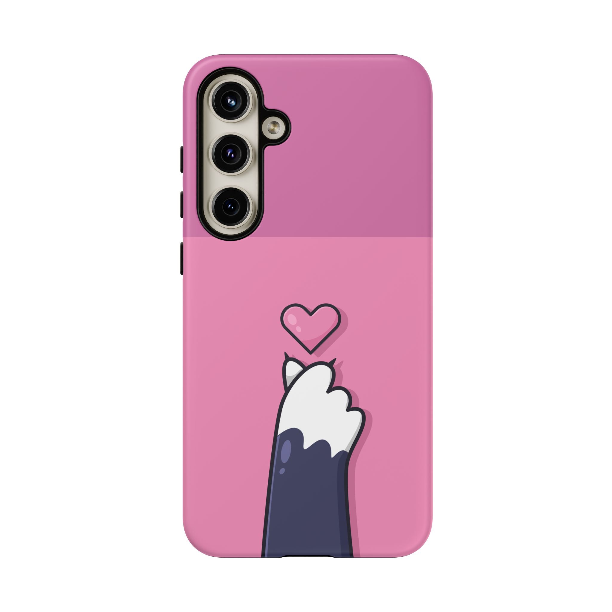 Cute Cat Paw Phone Case, Playful Pet Lover Gift, Animal Print Phone Cover, Heart Design Case, Fun Feminine Case, Kawaii Style