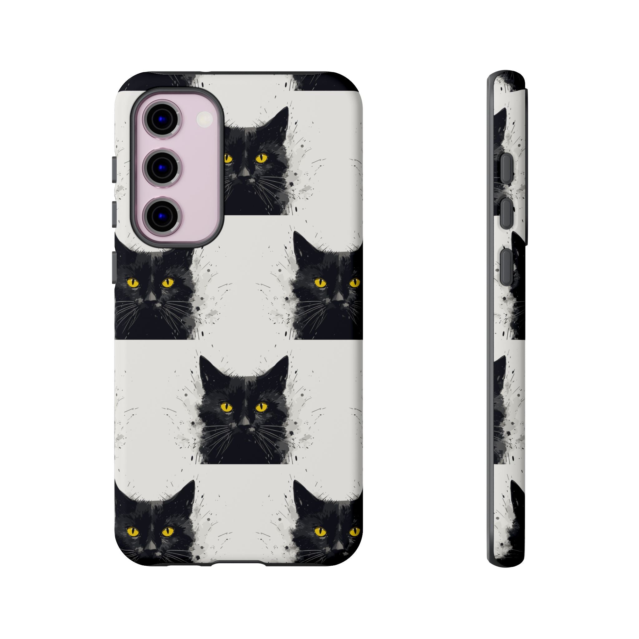 Black Cat Phone Case, Tough Cases, Cat Lover Gift, Unique Design, Halloween, Animal Accessories, Custom Phone Cover