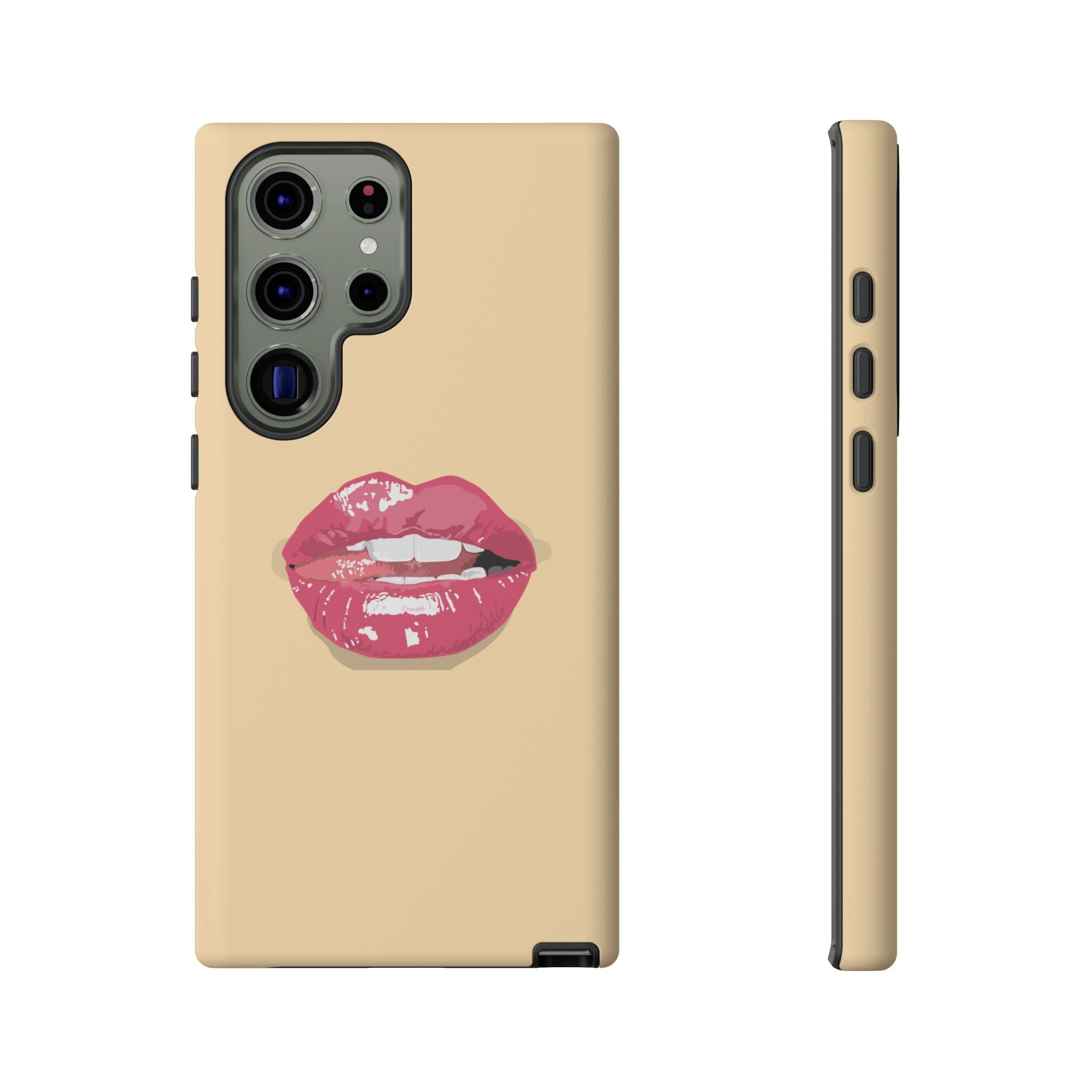 Stylish Phone Case with Lip Print, Trendy Mobile Cover, Fashion Accessory, Gift for Her, Cute Cell Phone Case