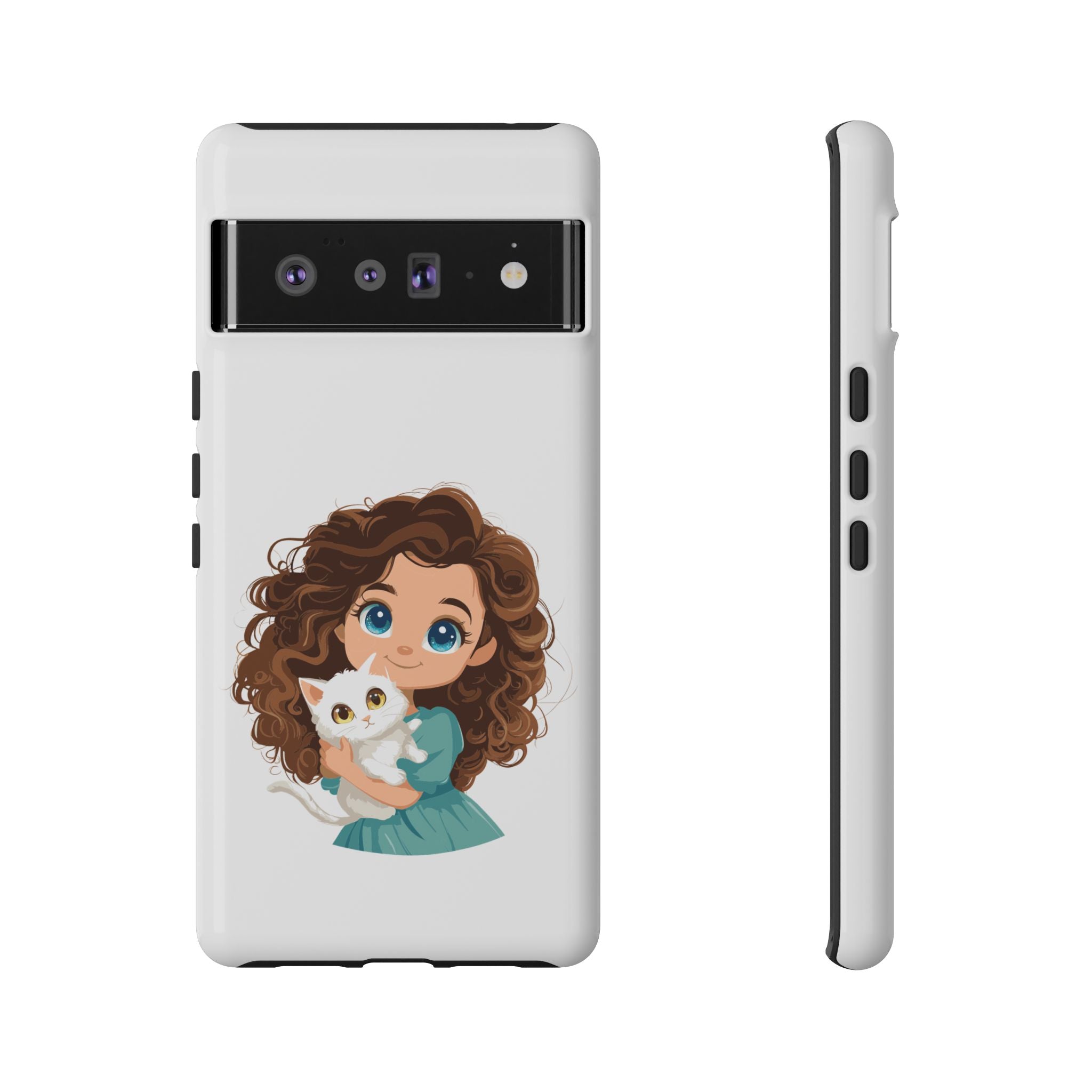 Cute Cat Lover Phone Case, Tough Phone Cover, Pet Lover Gift, Personalized Gift, Kids Phone Case, Animal Lover Accessories