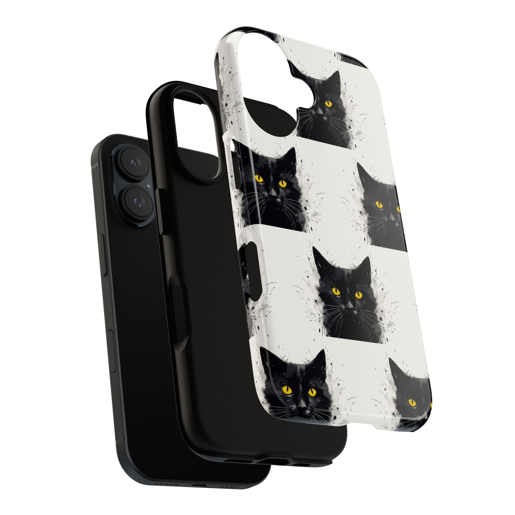 Black Cat Phone Case, Tough Cases, Cat Lover Gift, Unique Design, Halloween, Animal Accessories, Custom Phone Cover