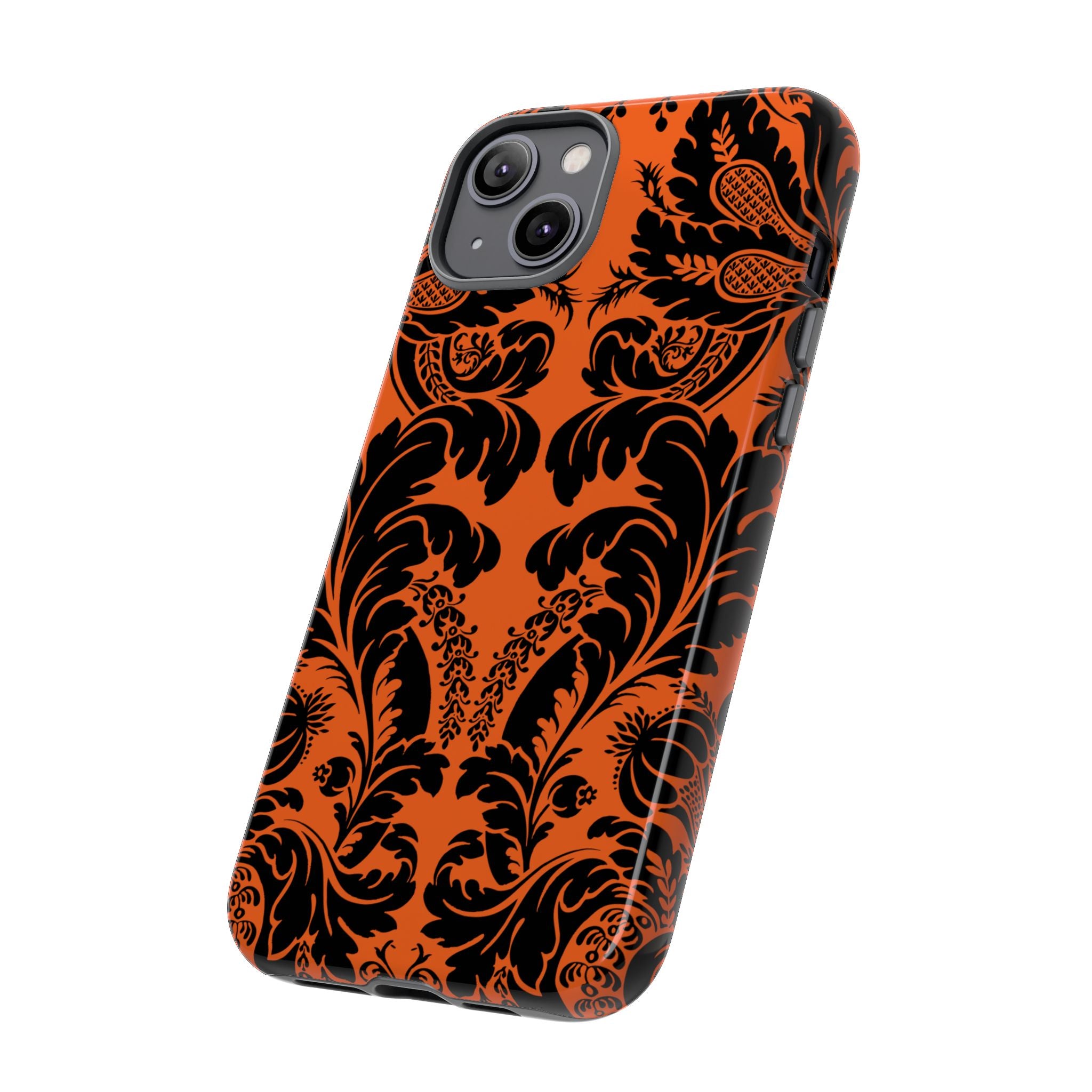 Elegant Phone Case with Orange Floral Design | Tough Cases, Smartphone Cover, Gift for Her, Floral Patterns, Stylish Accessories