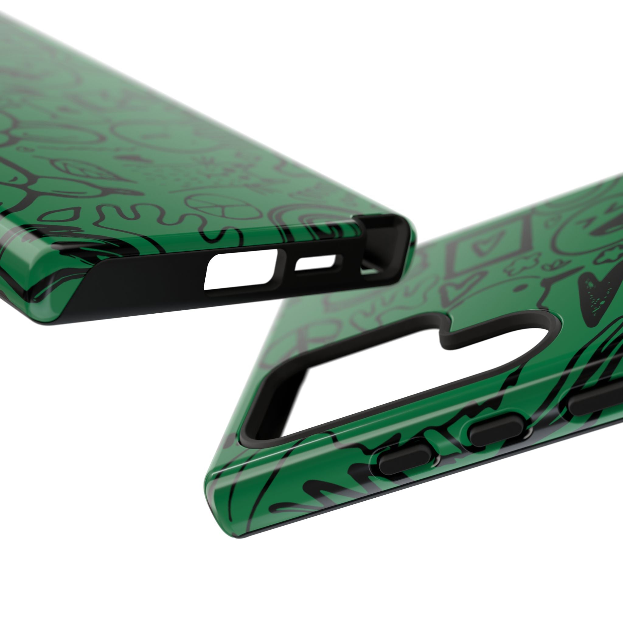 Playful Phone Case, Vibrant Green Tough Case, Quirky Graphic Design, Unique Gift for Kids, Fun Accessories, Christmas, Birthday